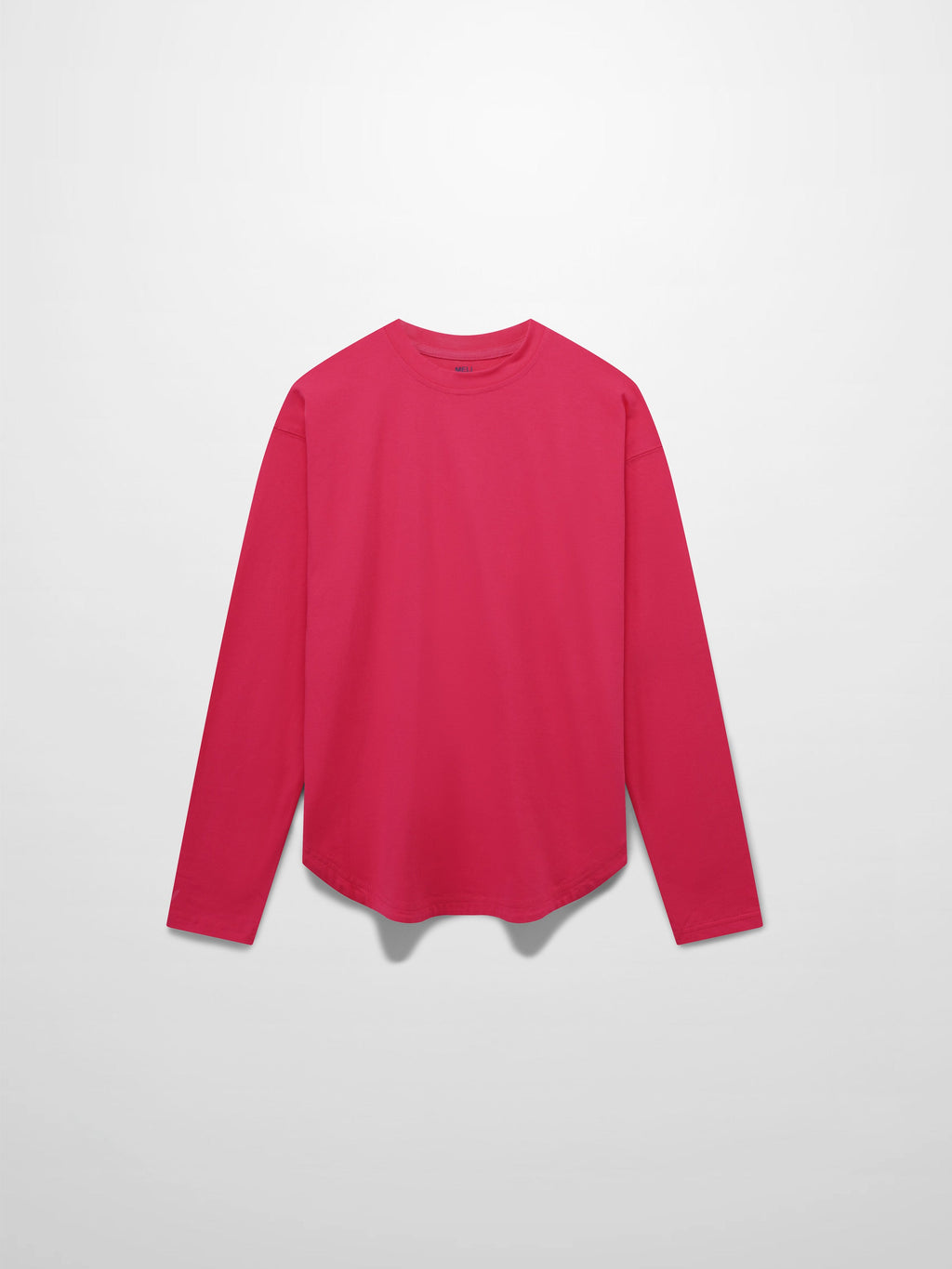 Oversized Rounded Hem T-Shirt-Hot Pink