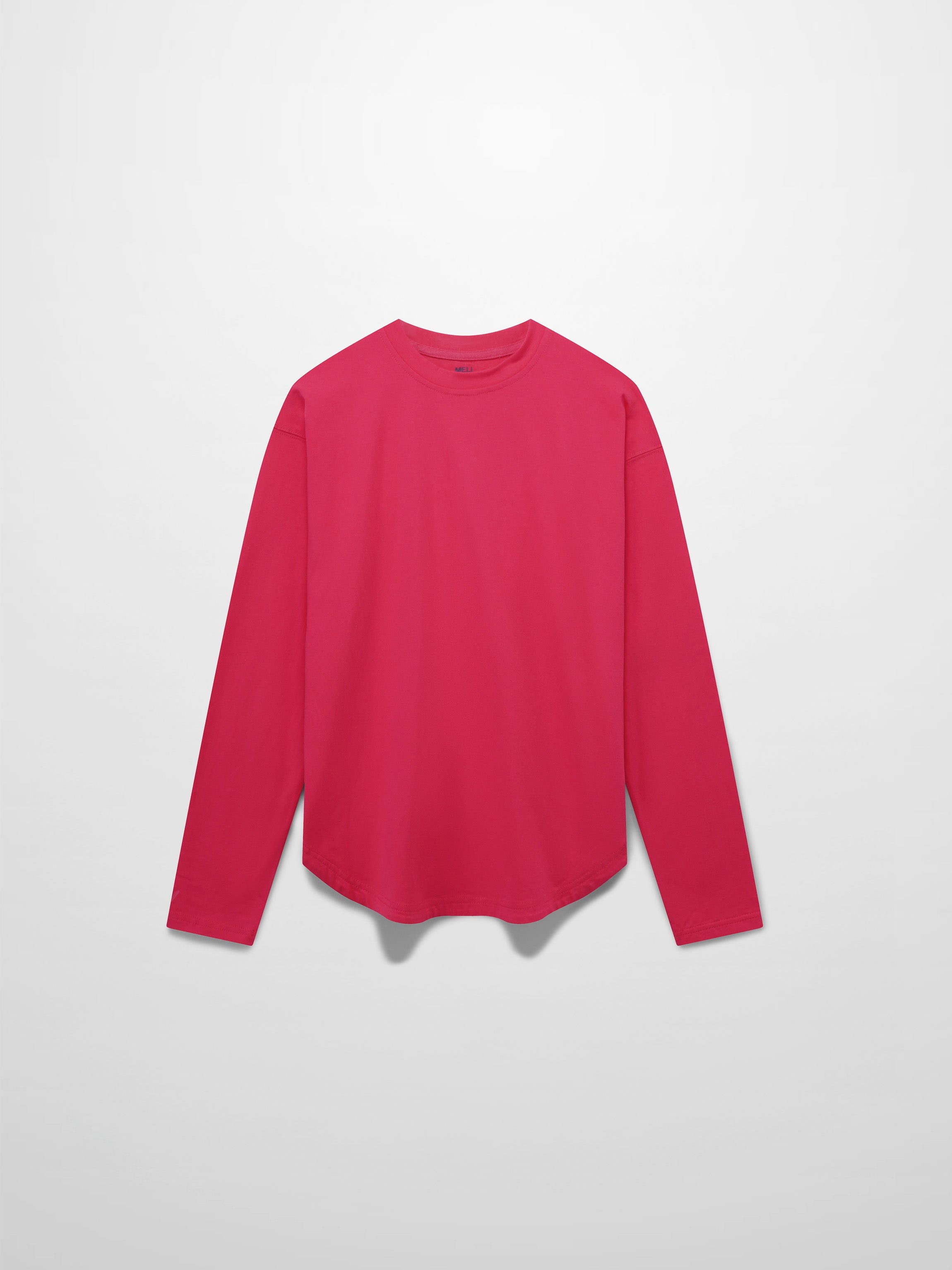 Oversized Rounded Hem T-Shirt-Hot Pink
