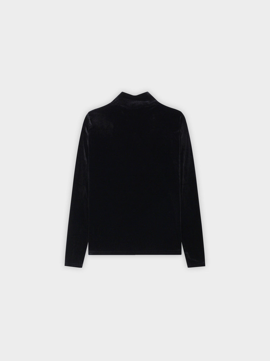 Velour Mock Neck Turtleneck-Black