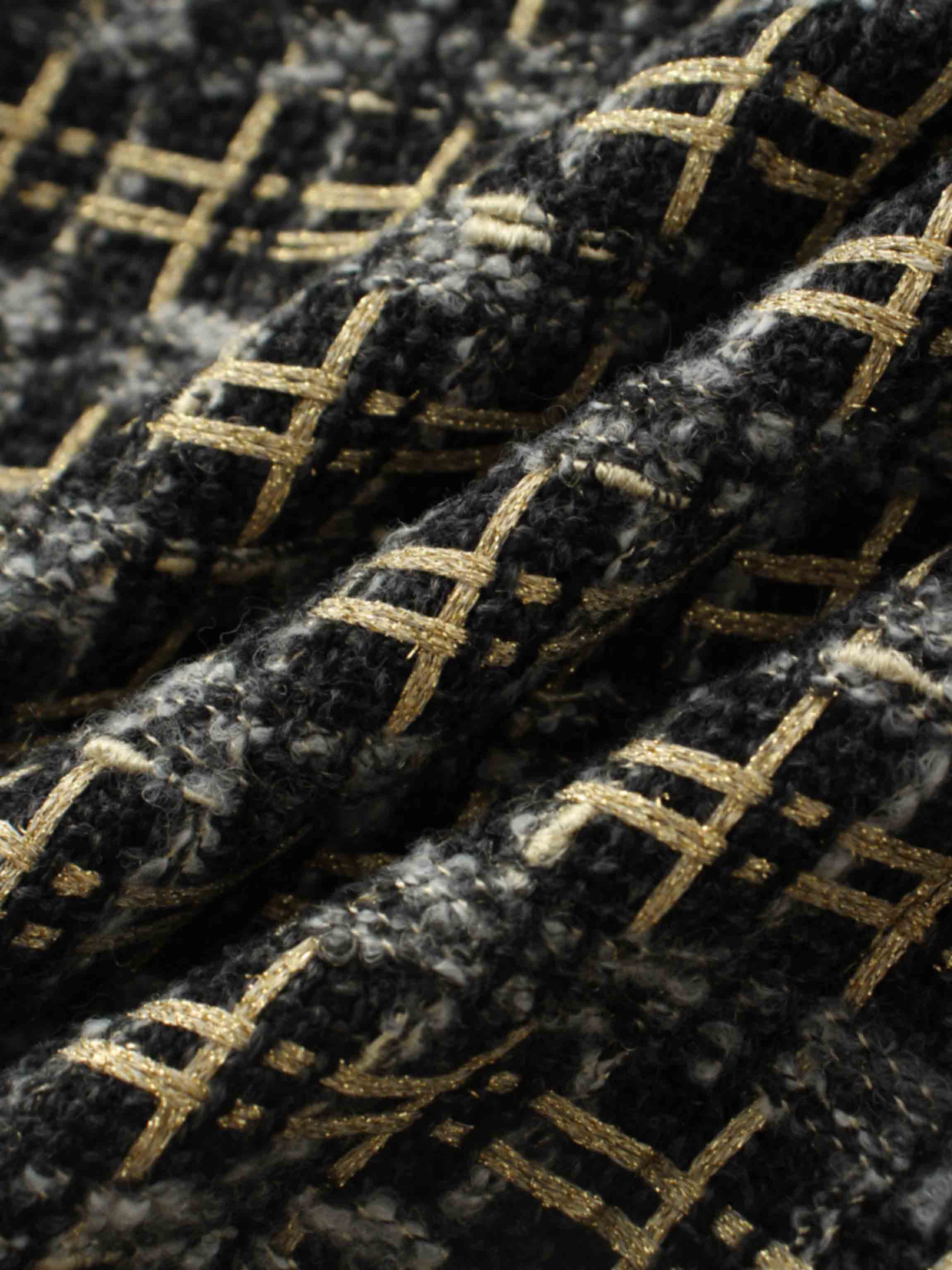 Boucle Jacket-Black/Gold