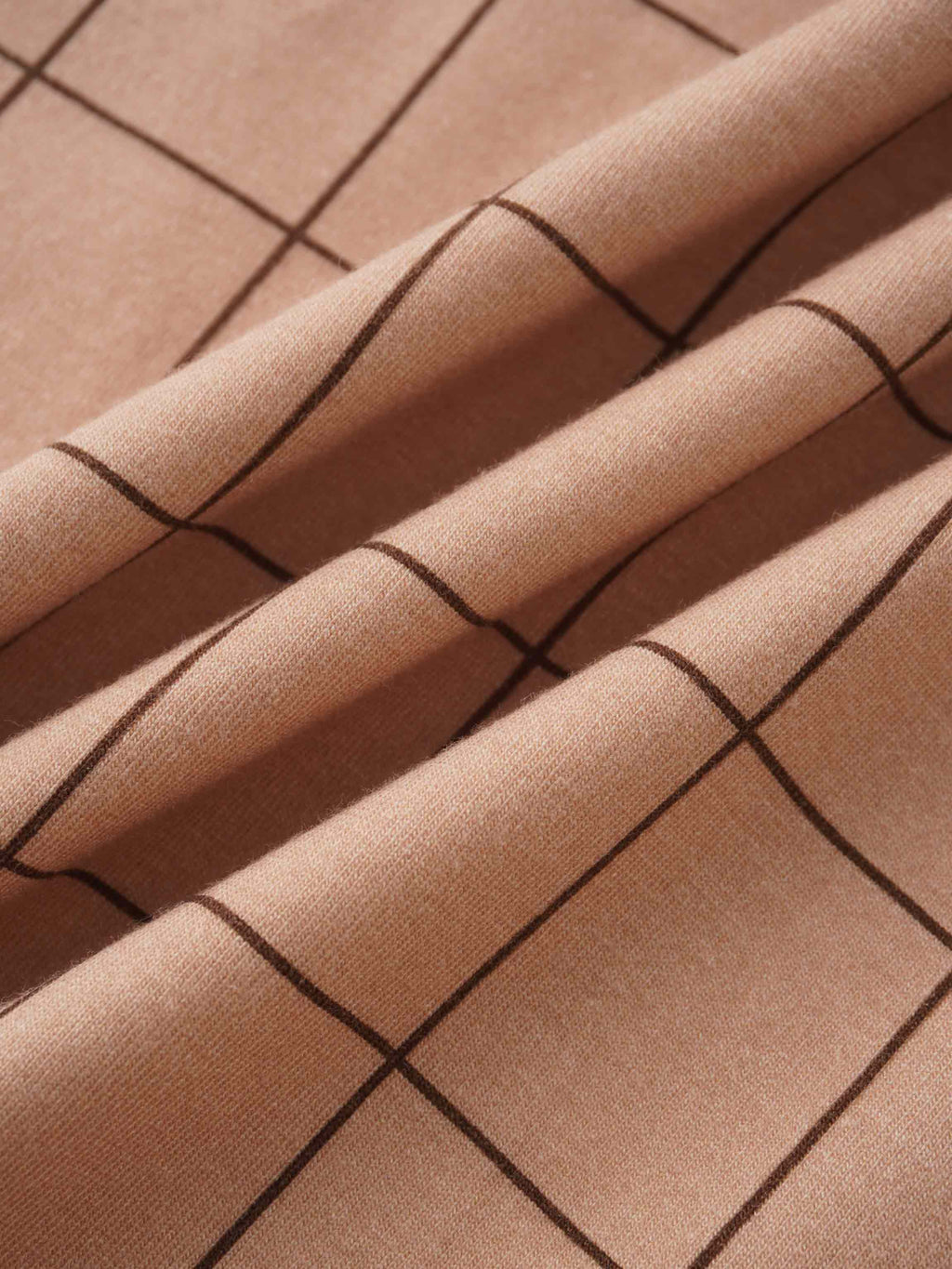 Printed Modal Turtleneck-Brown Windowpane