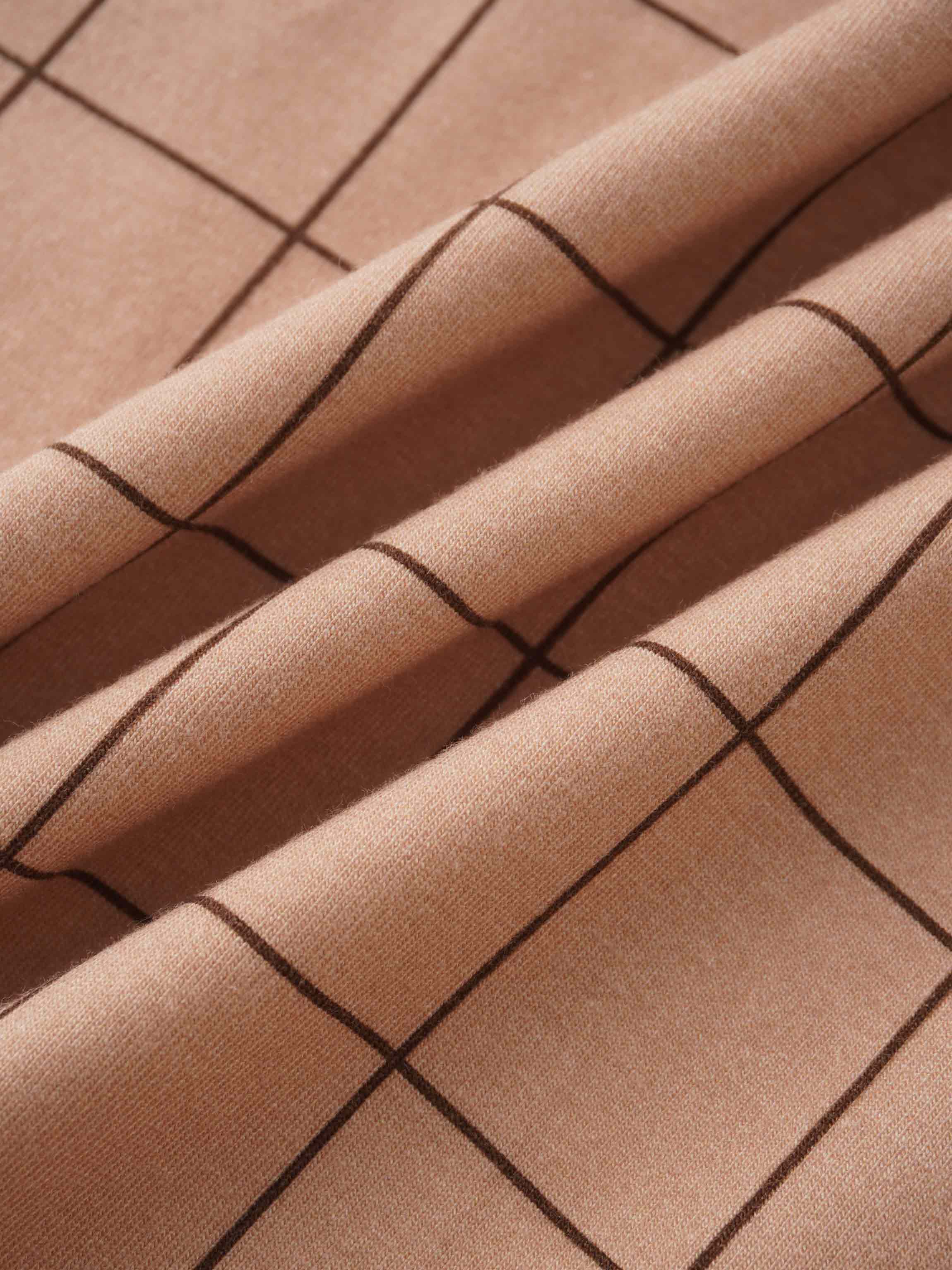 Printed Modal Turtleneck-Brown Windowpane