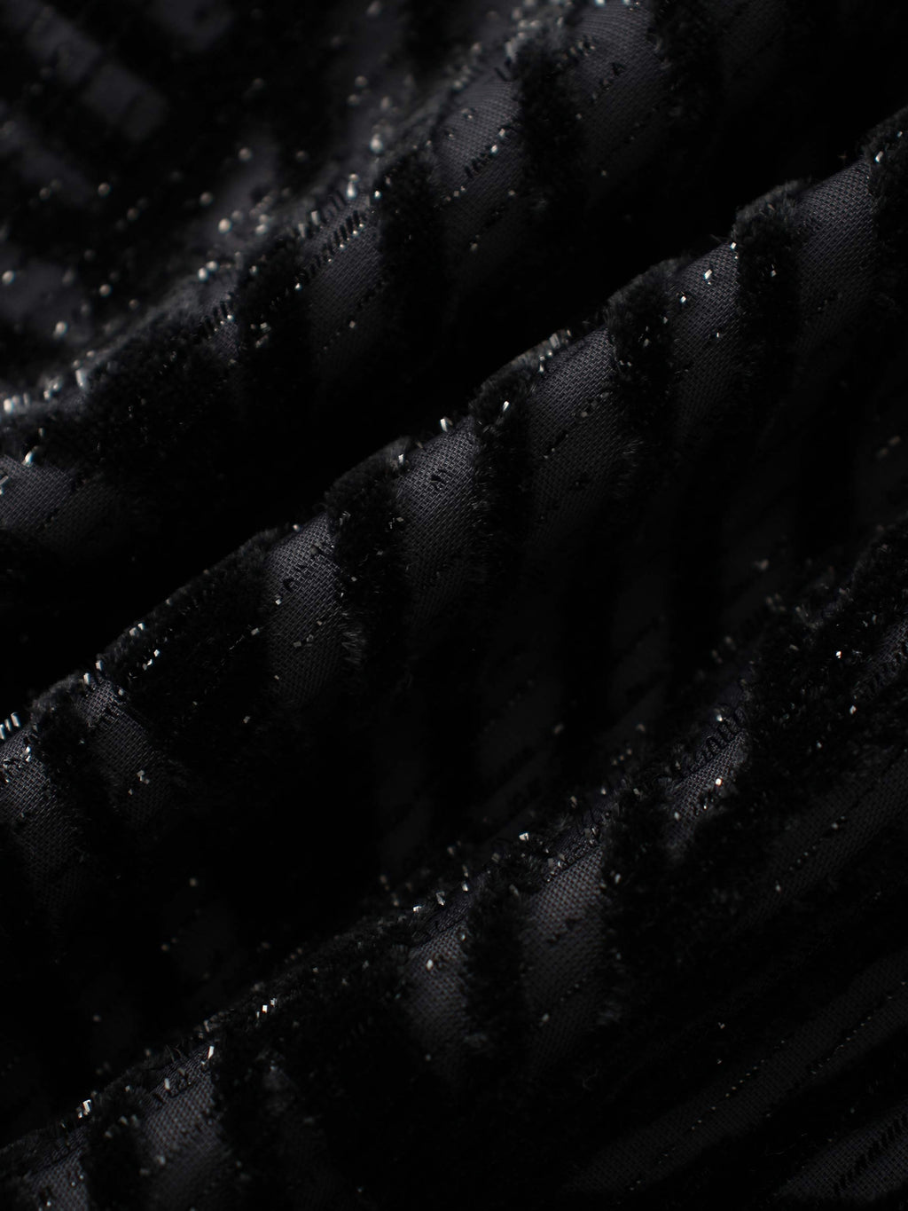 Velvet Side Overlay Skirt-Striped