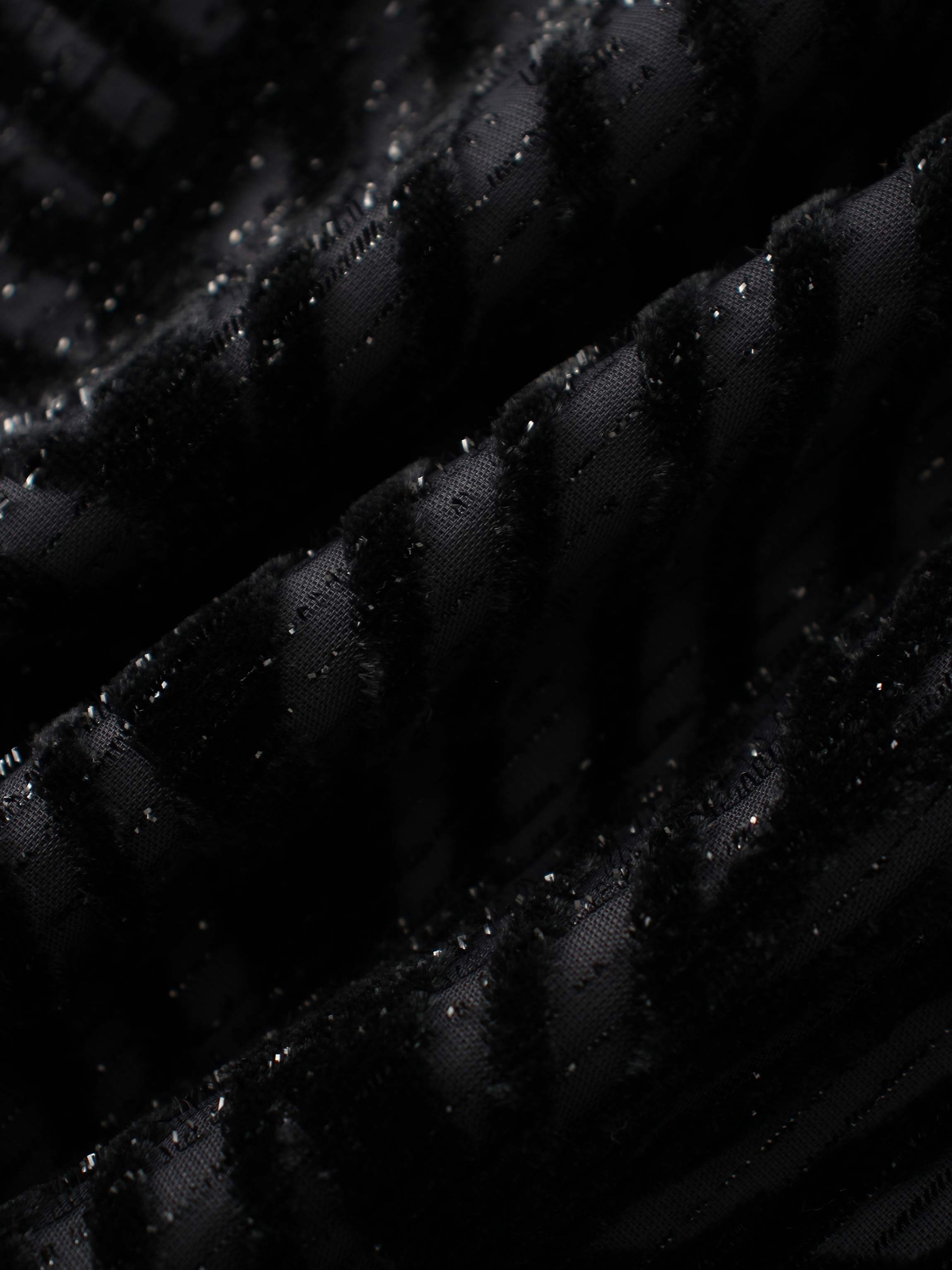 Velvet Side Overlay Skirt-Striped