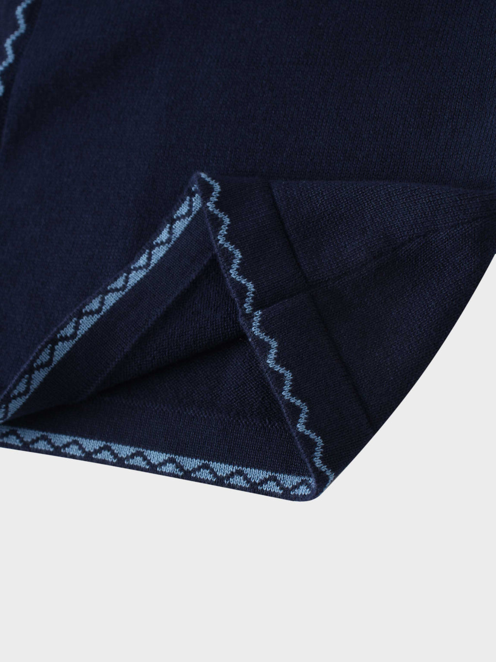 Ruffle Detail Sweater-Navy/Light Blue