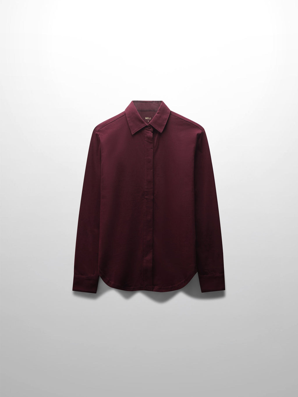 Button Down T-Shirt Blouse-Burgundy