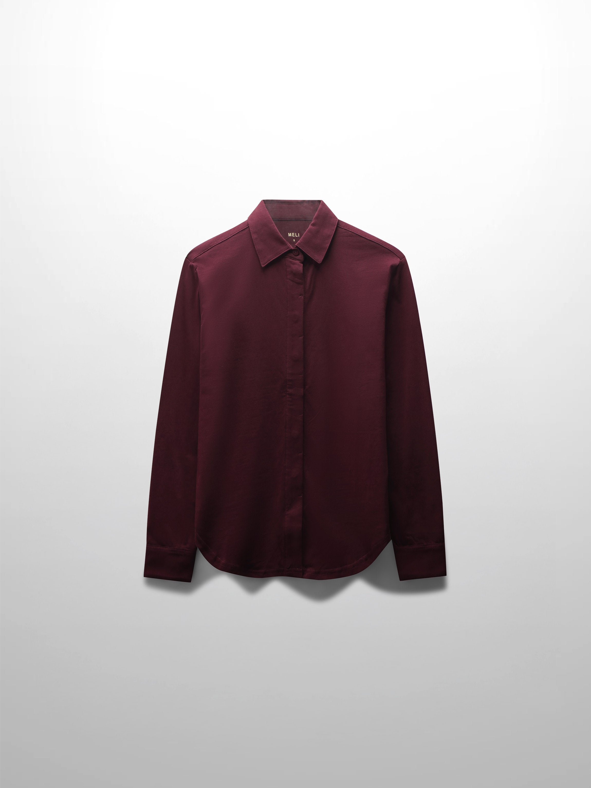 Button Down T-Shirt Blouse-Burgundy