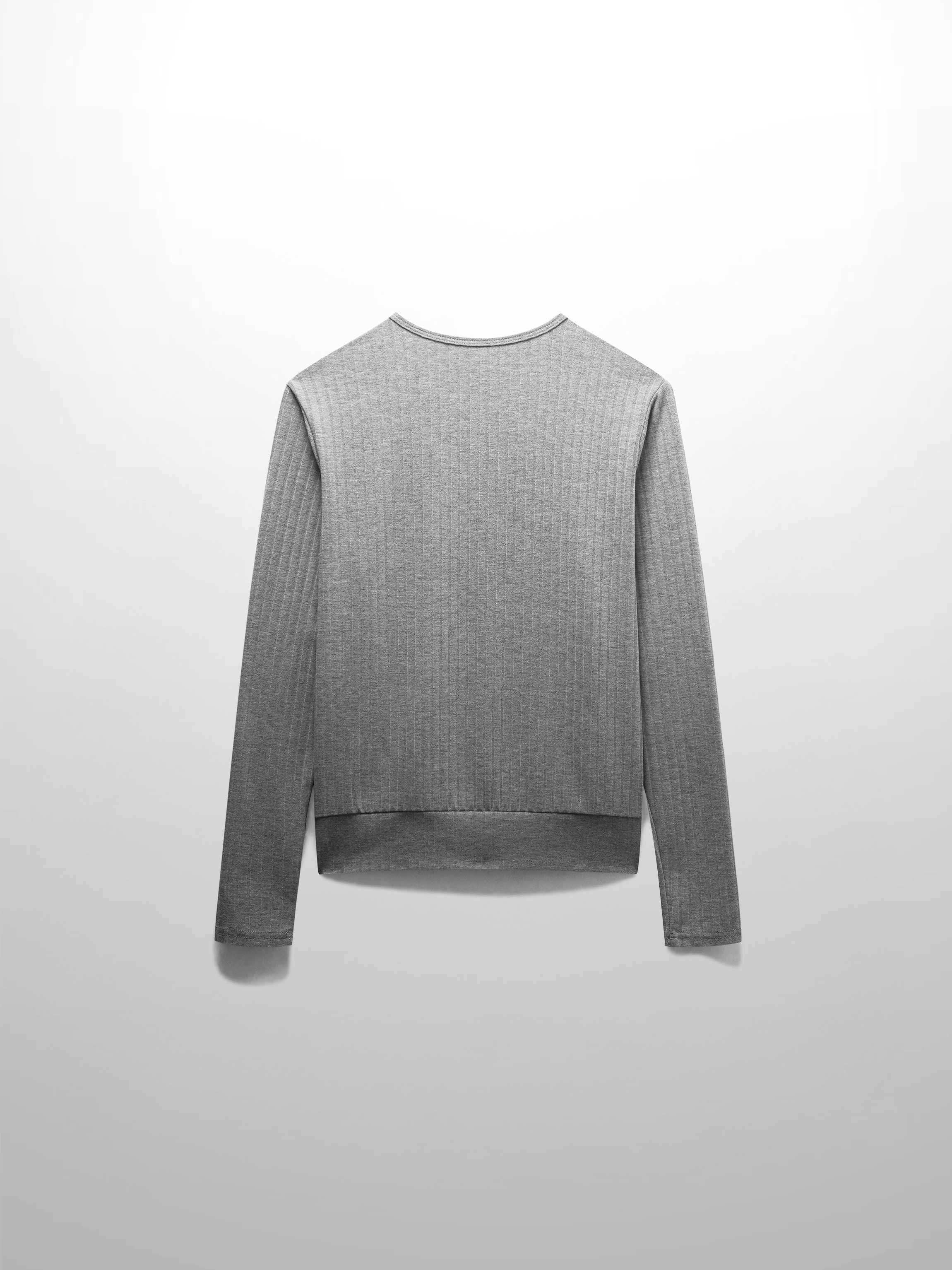 Ribbed High V Bomber-Grey