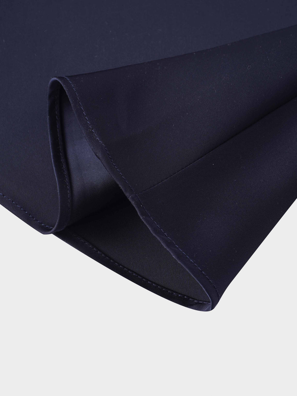 Solid Faux Satin Slip Skirt-Dark Blue/Navy