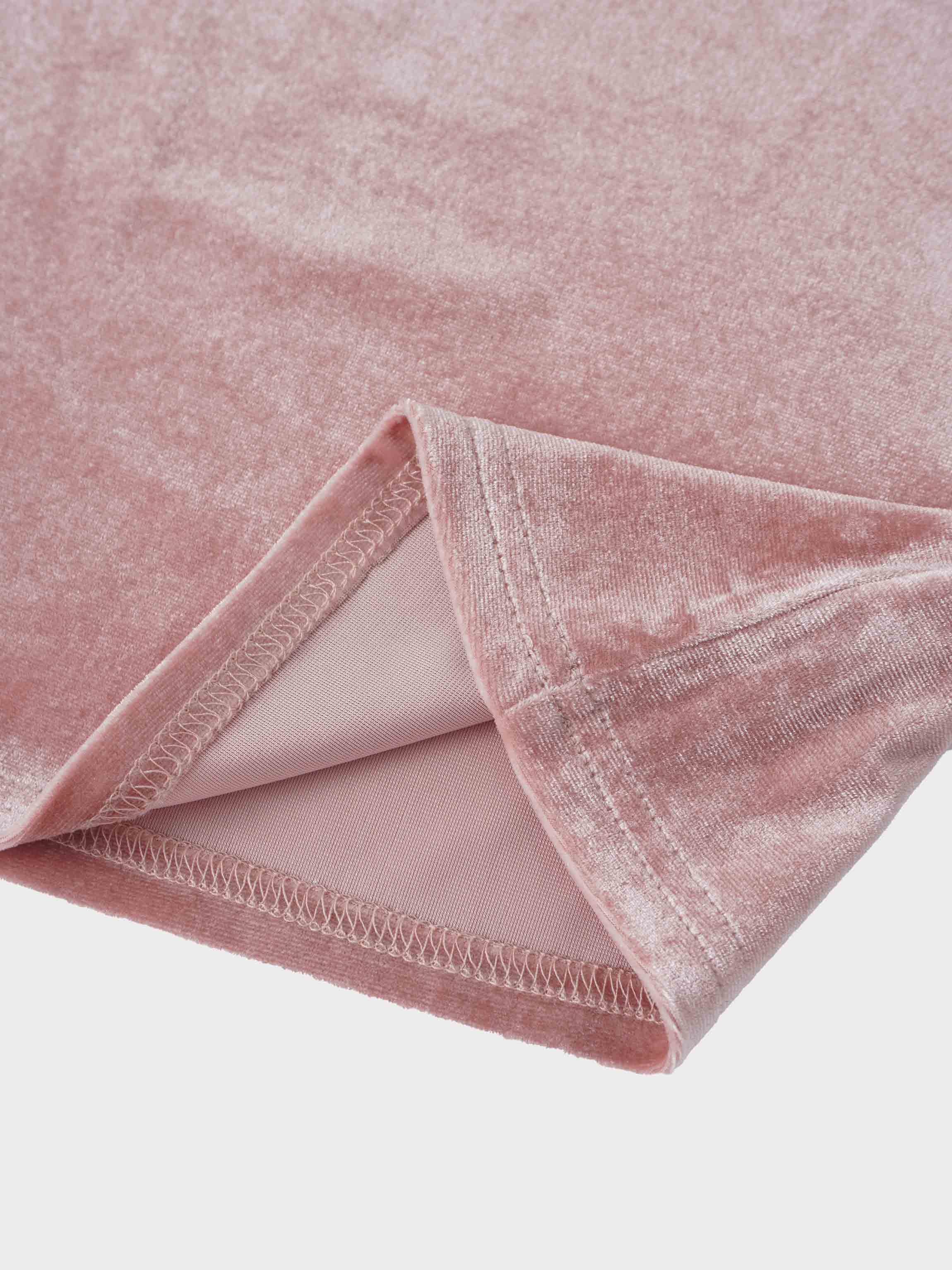 Velour Mock Neck Turtleneck-Blush