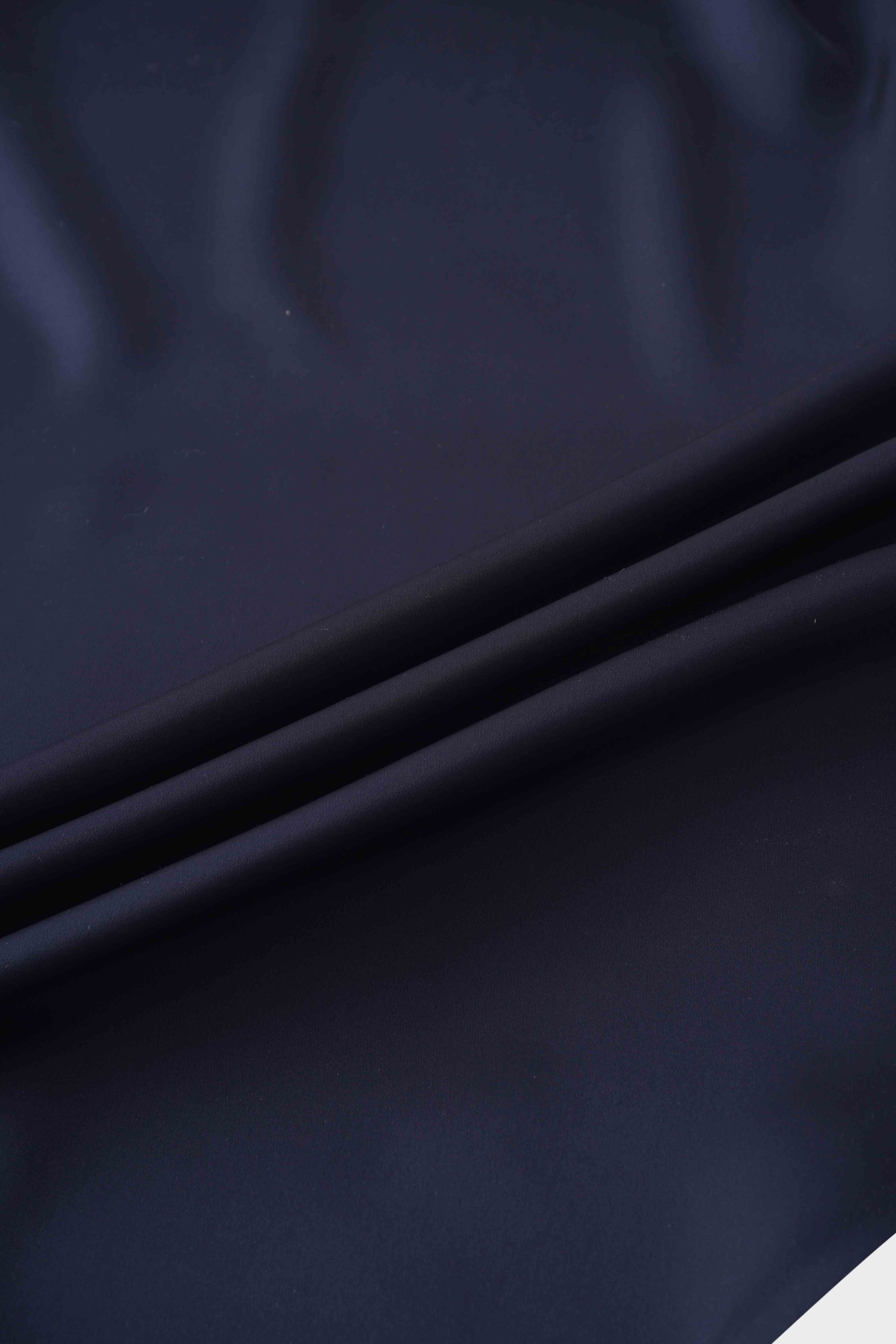 Solid Faux Satin Slip Skirt-Dark Blue/Navy