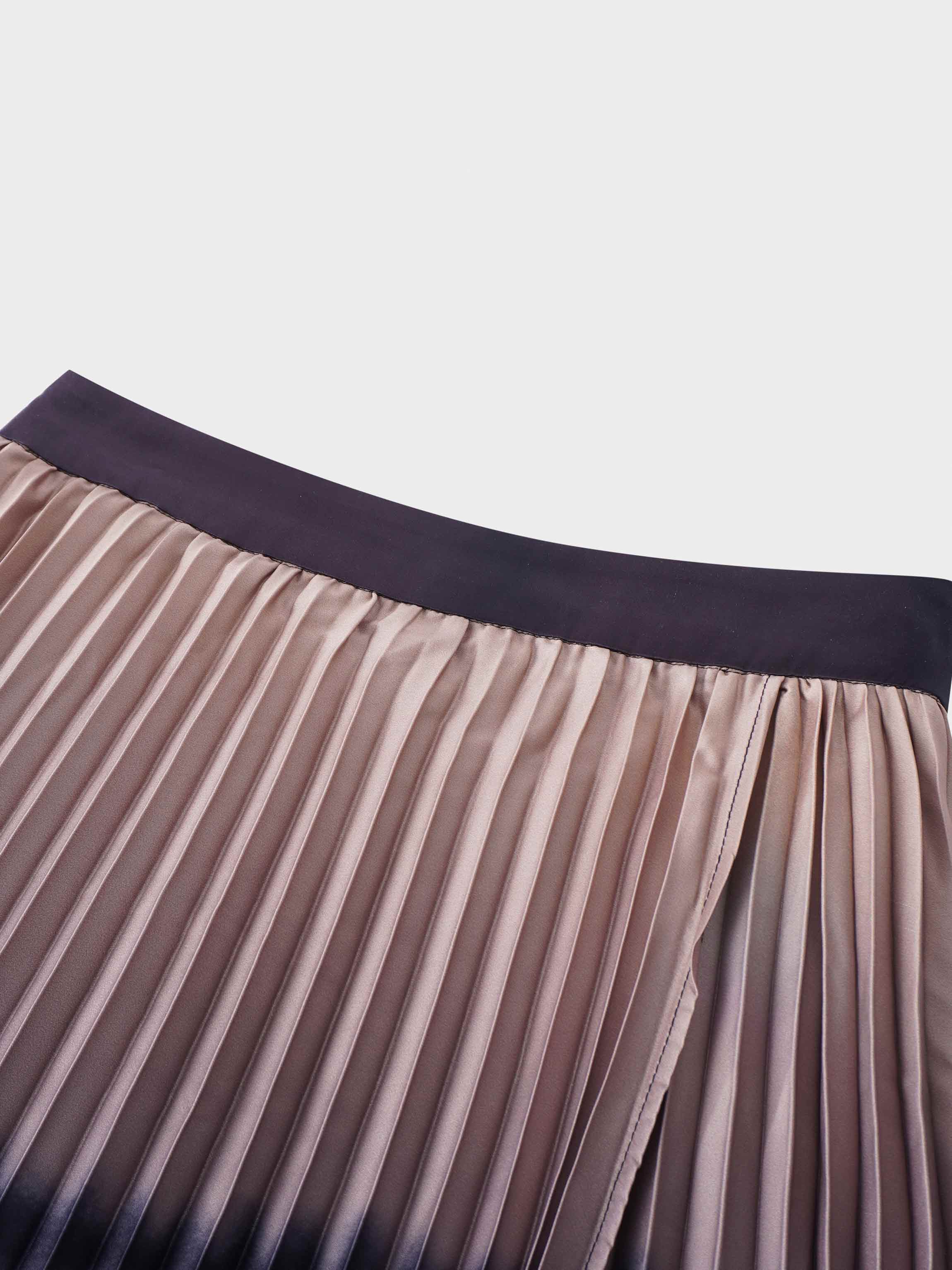 Ombre Faux Wrap Skirt - Brown