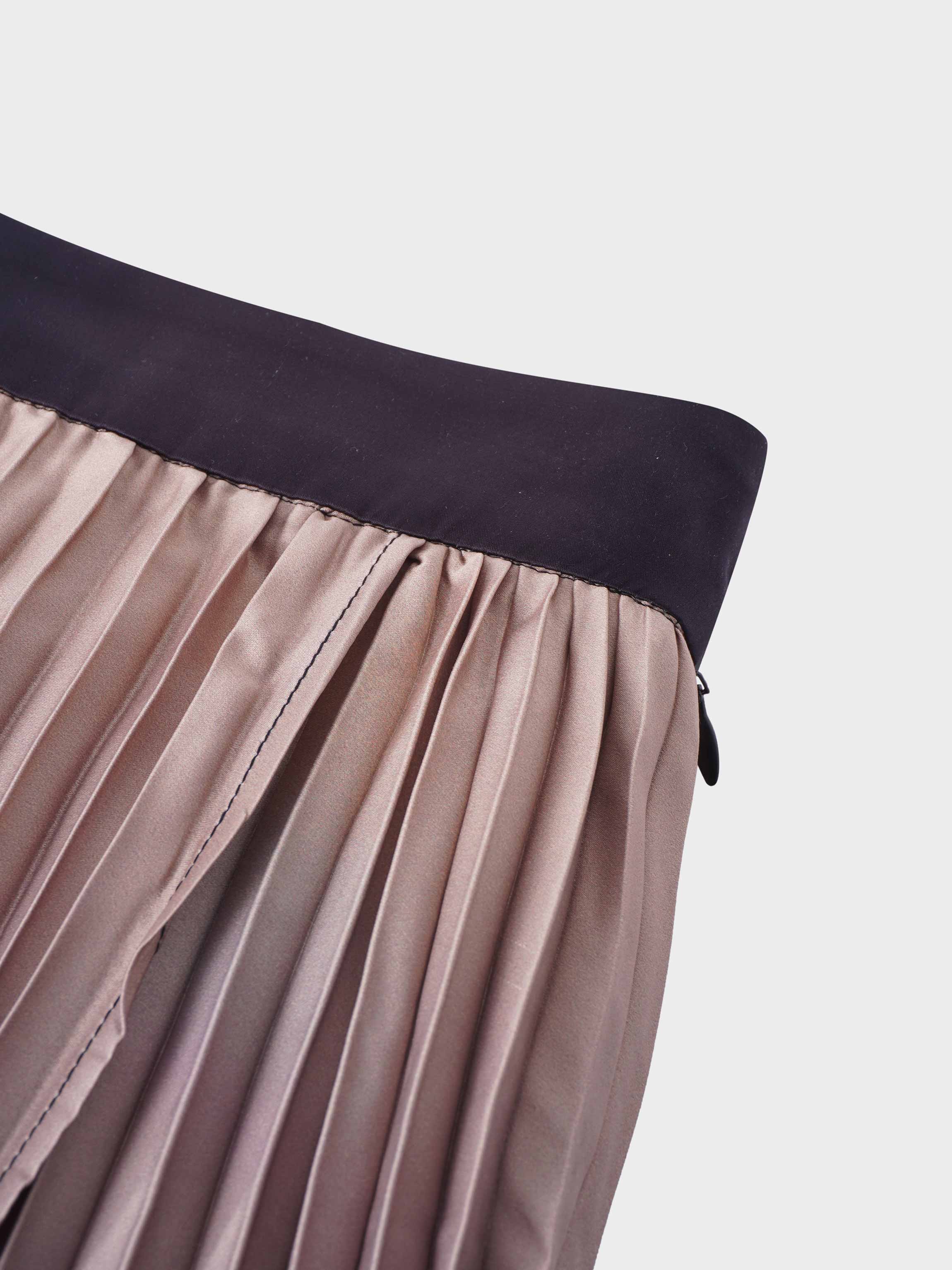Ombre Faux Wrap Skirt - Brown