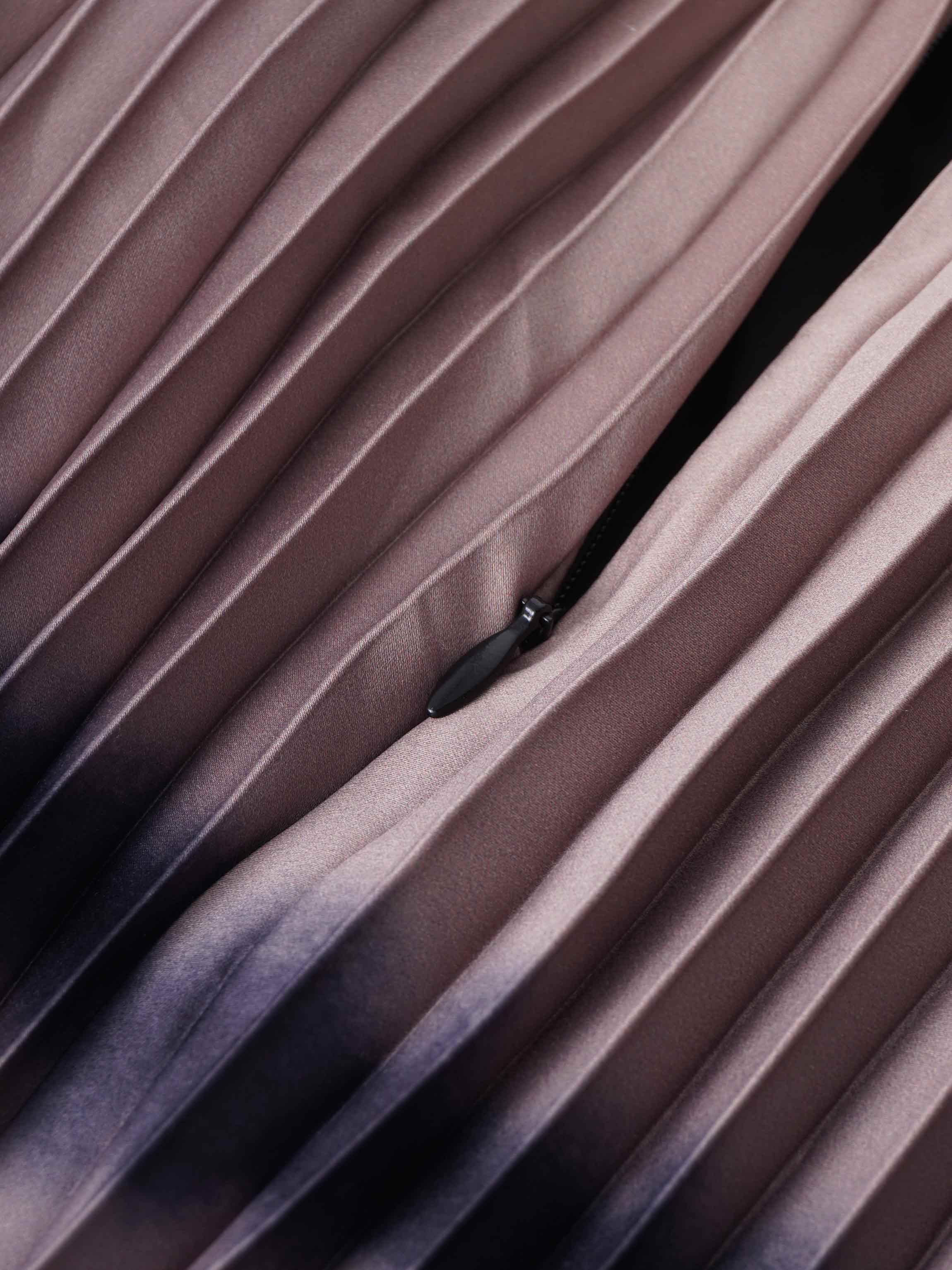 Ombre Faux Wrap Skirt - Brown