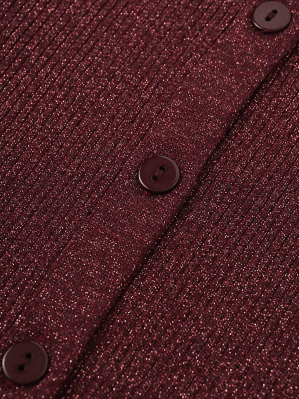 Lurex Ribbed Sweater-Heathered Burgundy