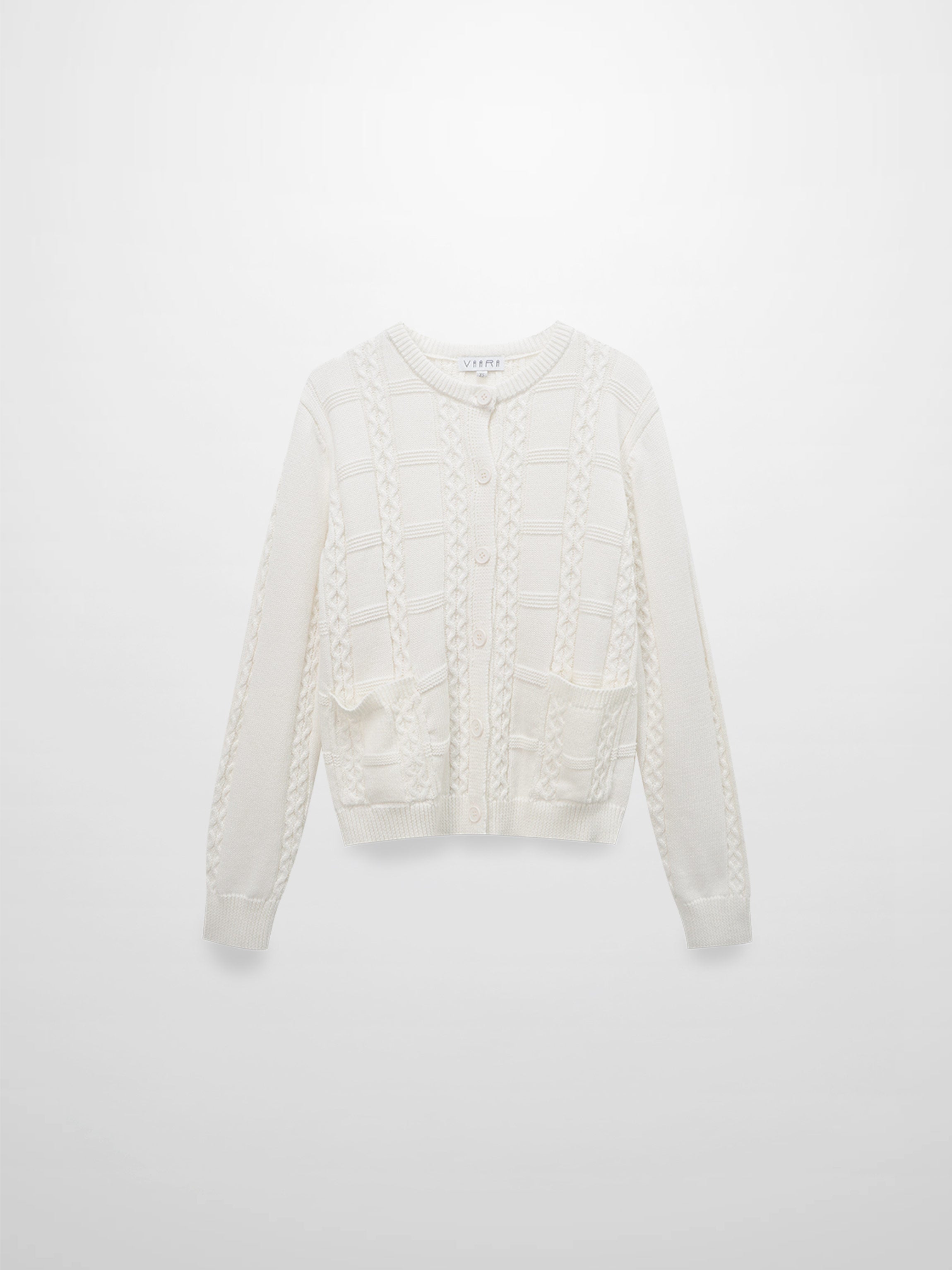 Cable Design Cardigan-Ivory