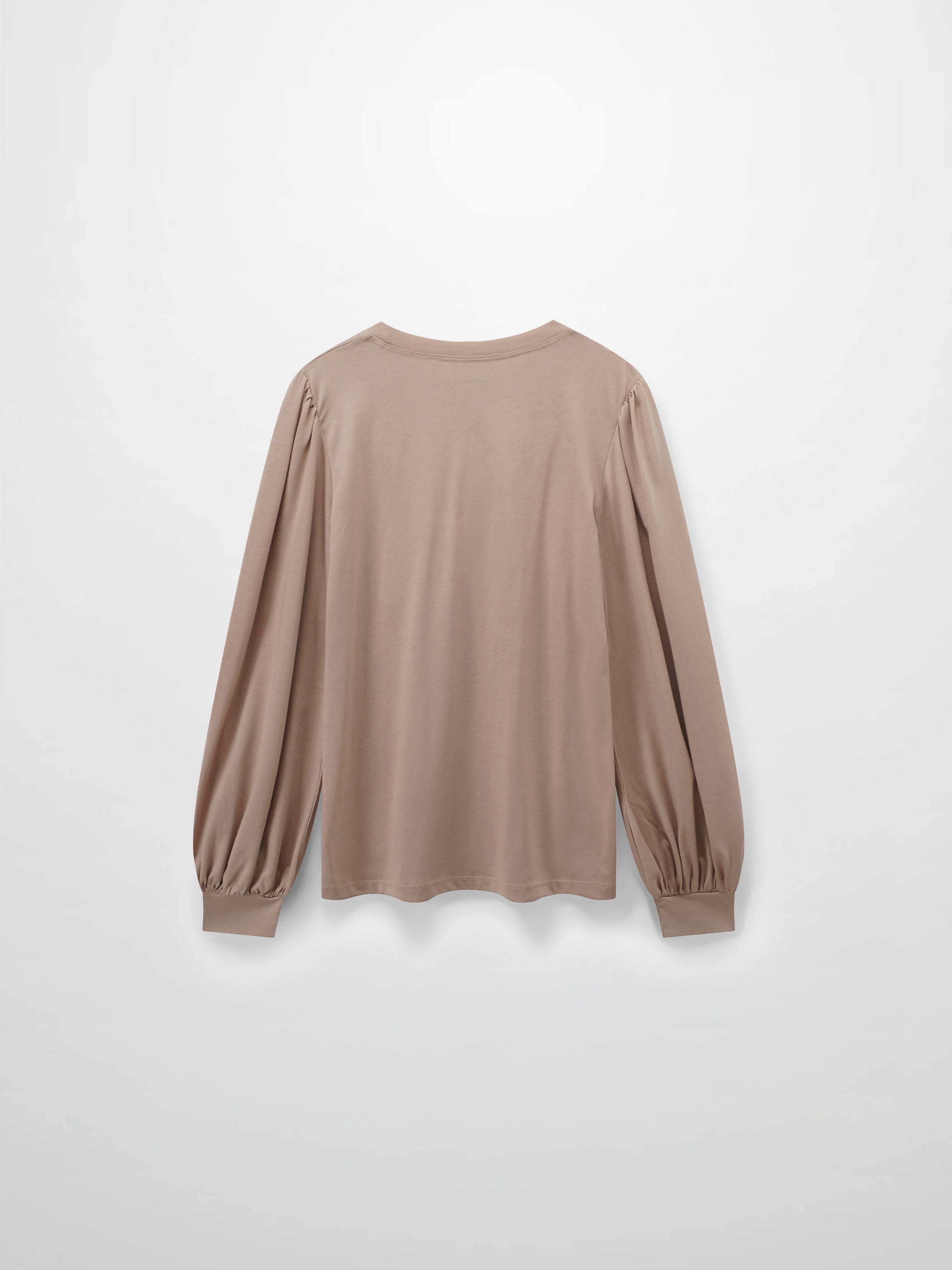 Bubble Sleeve T-Shirt-Taupe