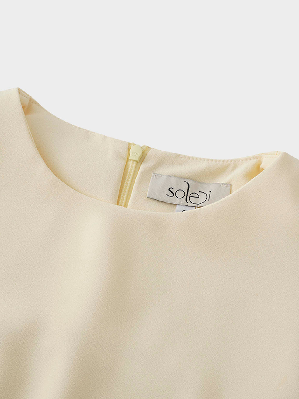 Faux Satin Crew Neck Slip Dress-Champagne