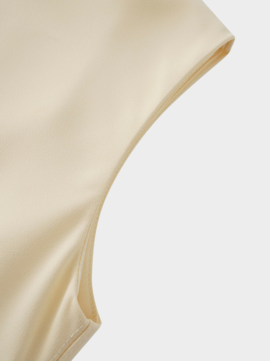 Faux Satin Crew Neck Slip Dress-Champagne