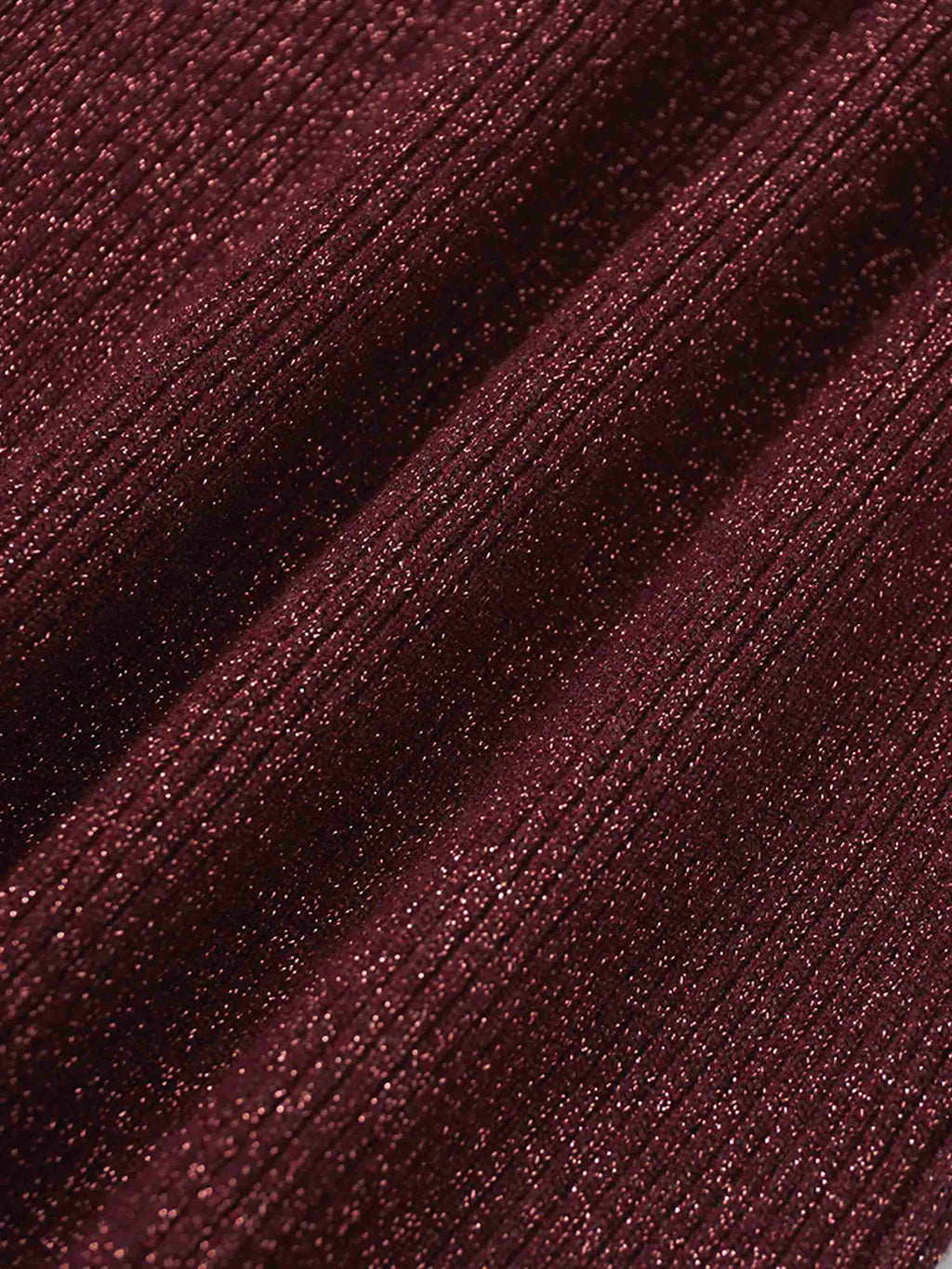 Lurex Ribbed Sweater-Heathered Burgundy