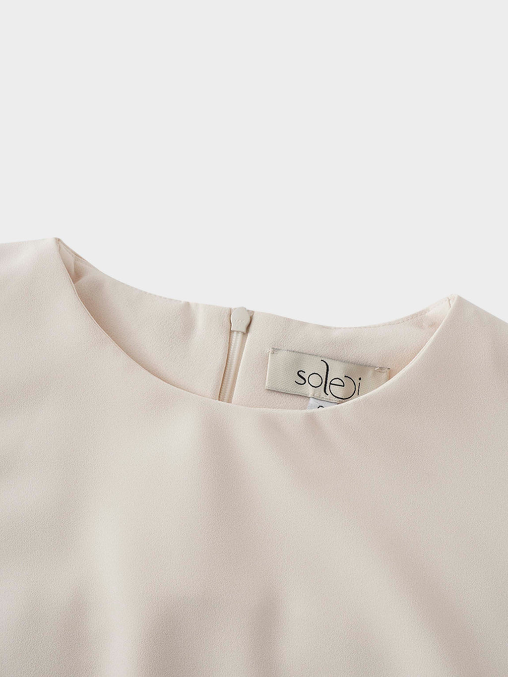 Faux Satin Crew Neck Slip Dress-White