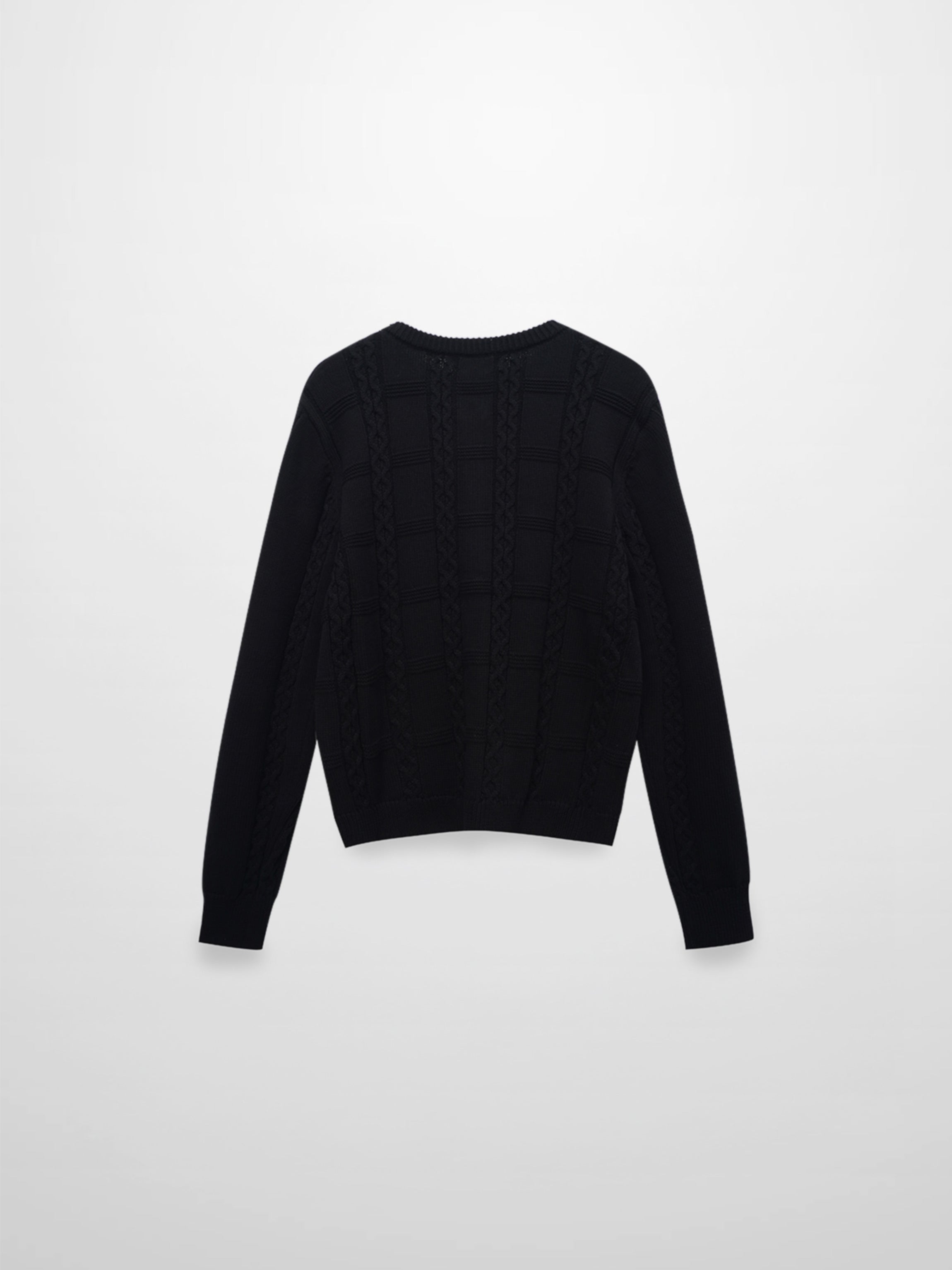 Cable Design Cardigan-Black