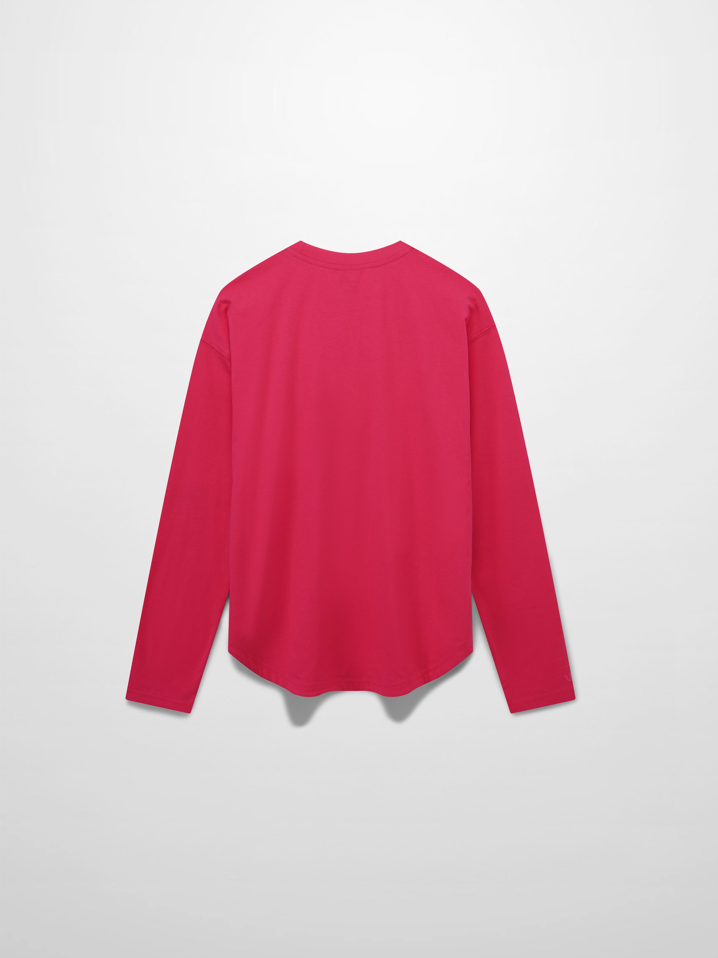 Oversized Rounded Hem T-Shirt-Hot Pink