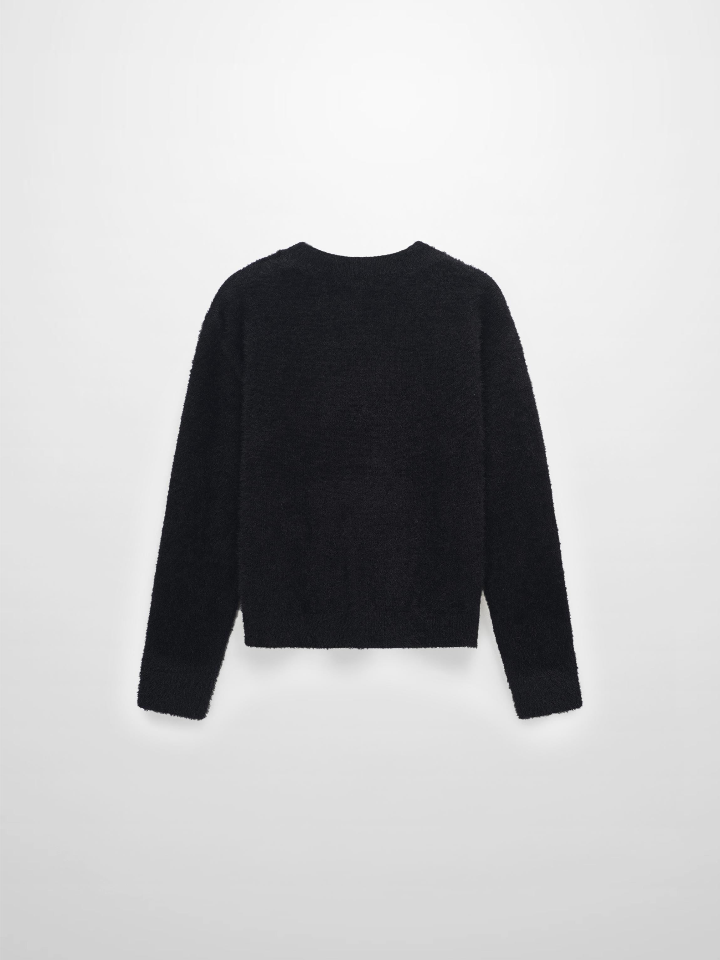 Mohair Crew Neck Sweater-Black