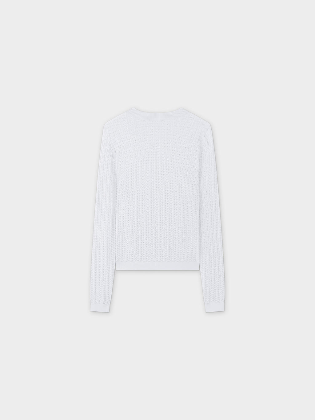 Pointelle Knit Sweater-White