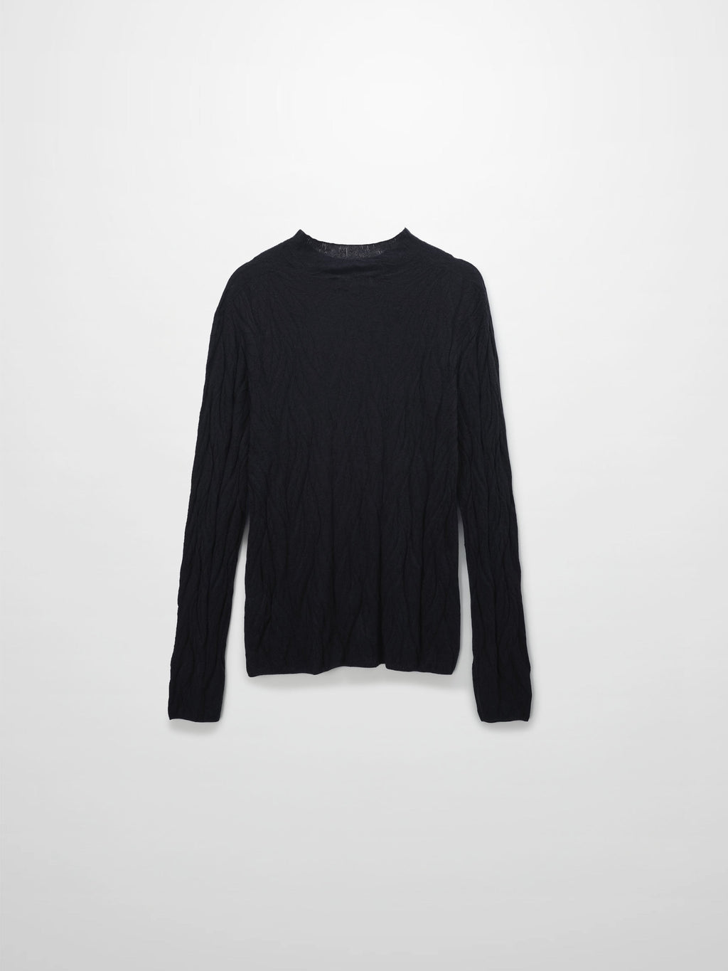 Leaf Design Turtleneck-Black