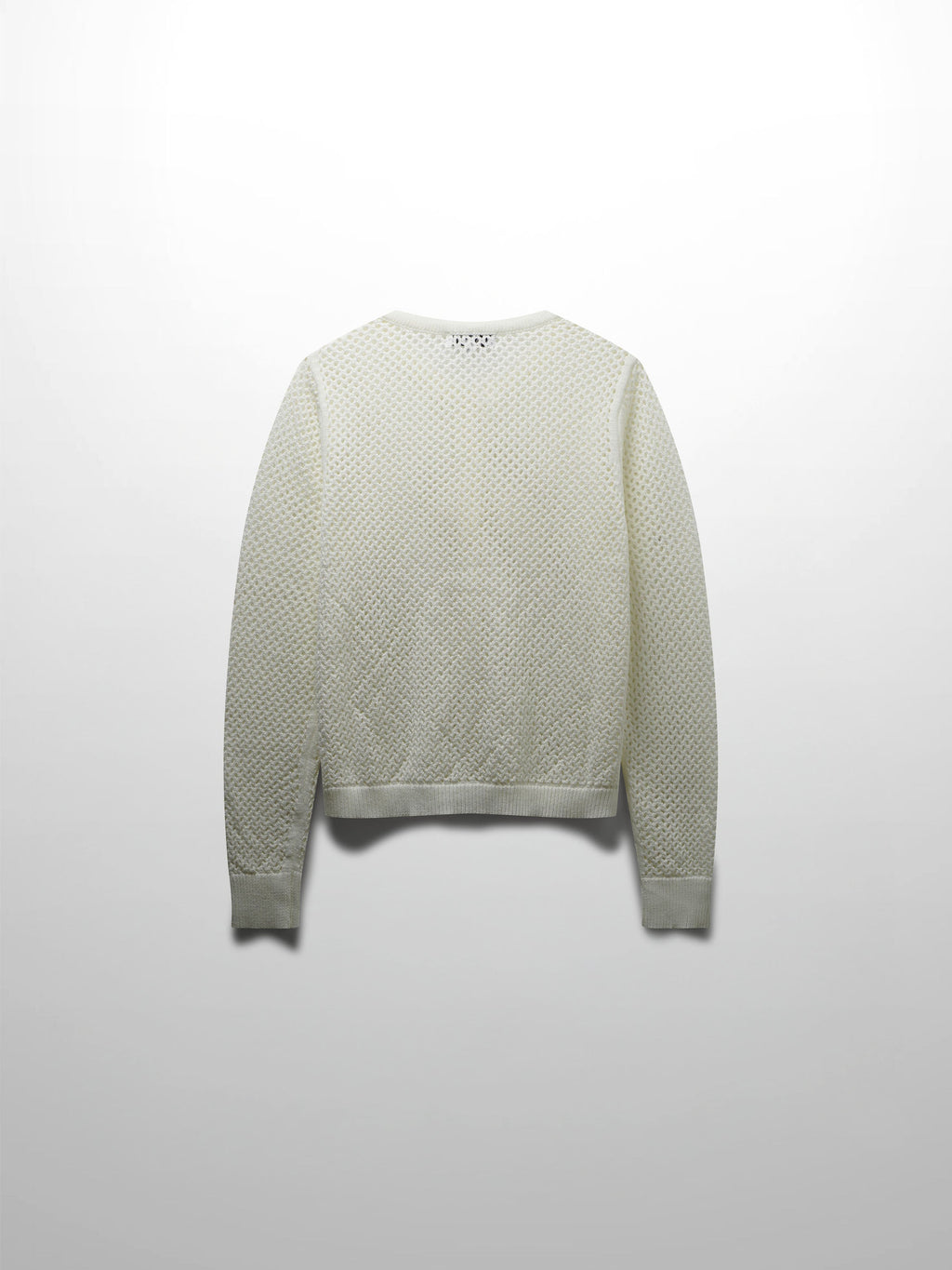 Crochet Knit Button Down Cardigan-White