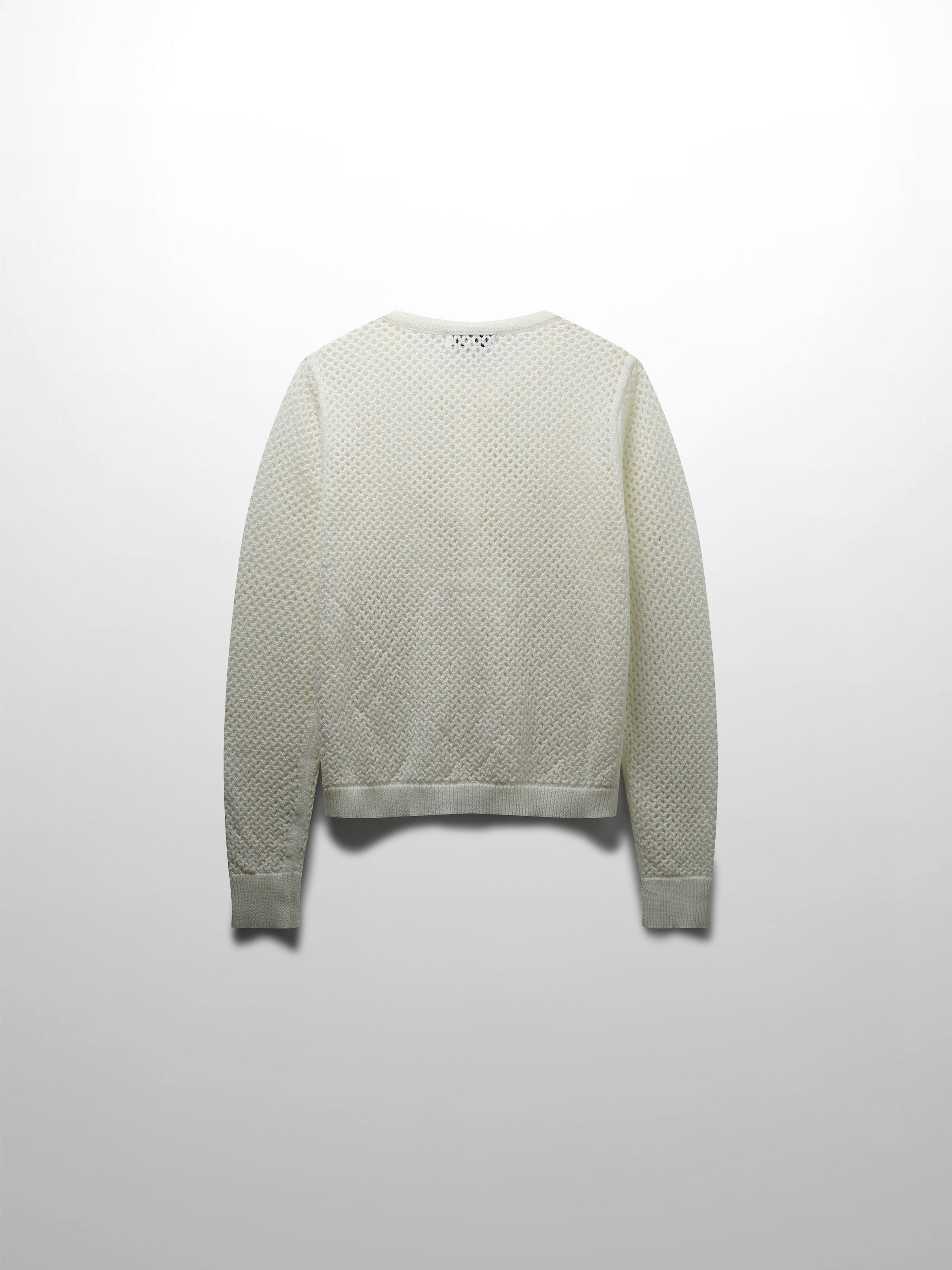 Crochet Knit Button Down Cardigan-White