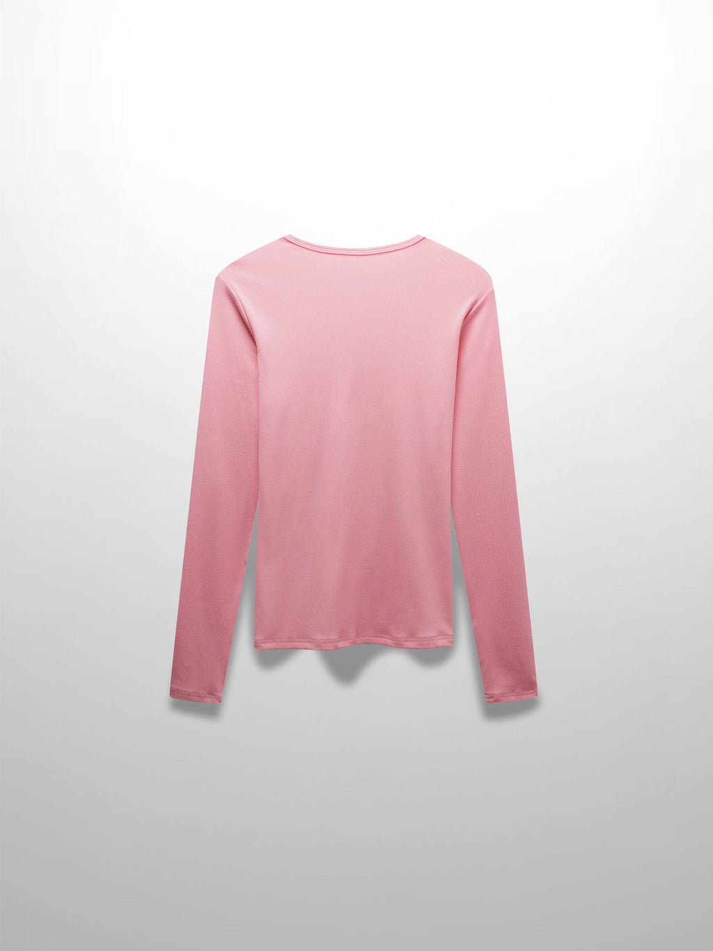 RIBBED HIGH V TEE LS-SO PINK