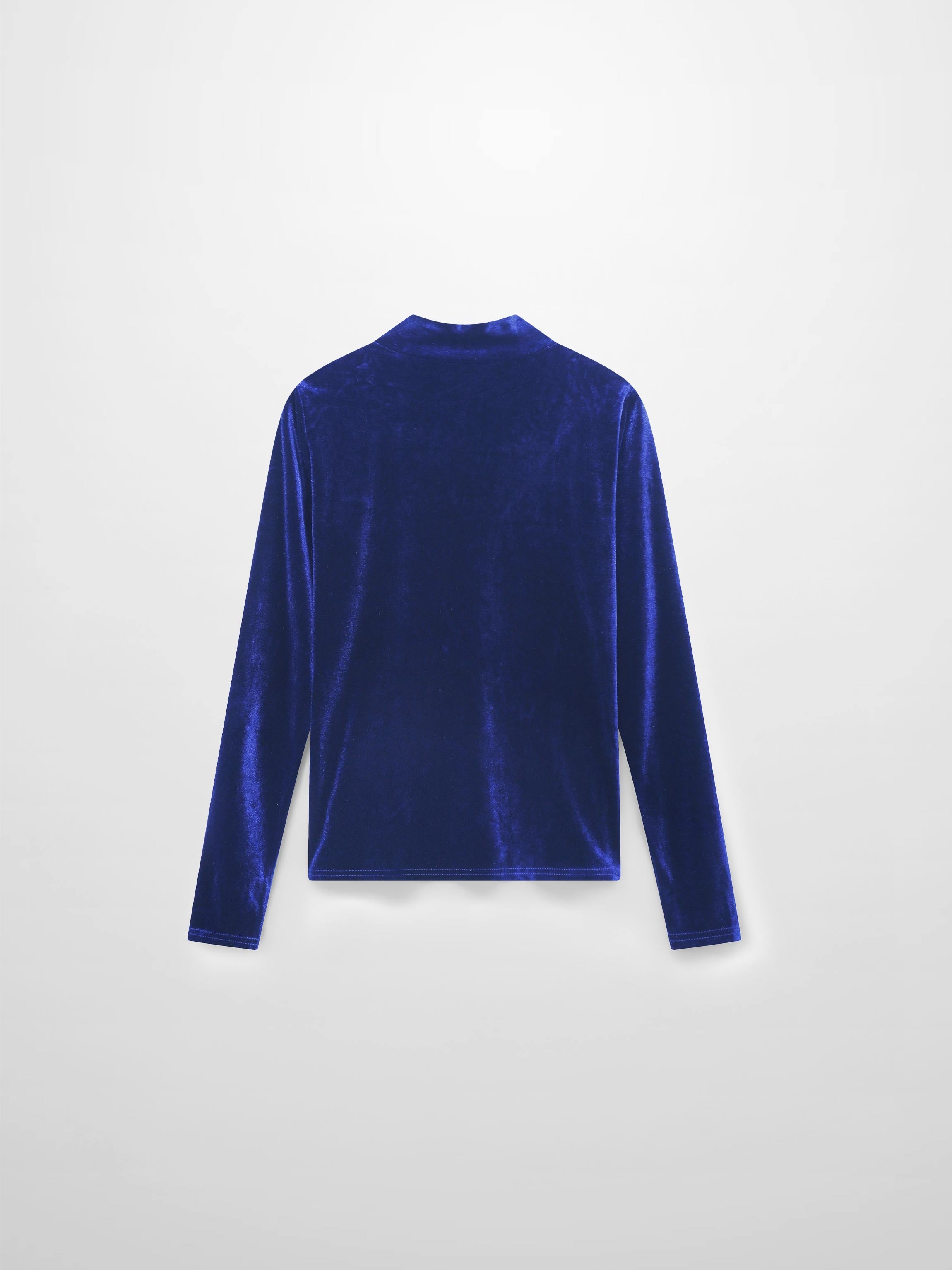 Velour Mock Neck Turtleneck-Navy