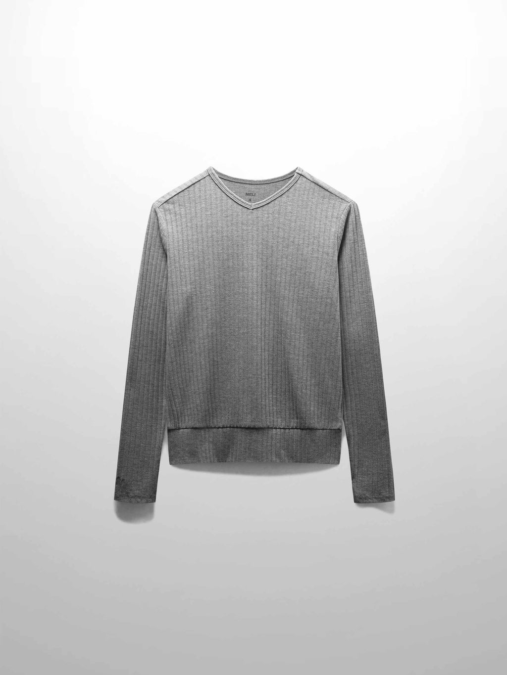 Ribbed High V Bomber-Grey