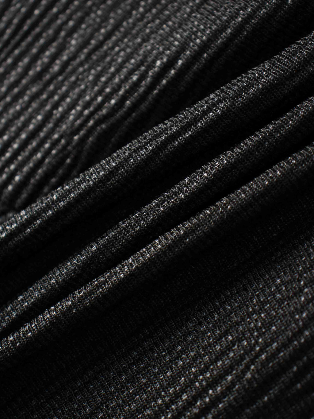 Pleat Bottom Stretch Maxi Dress-Black Shimmer