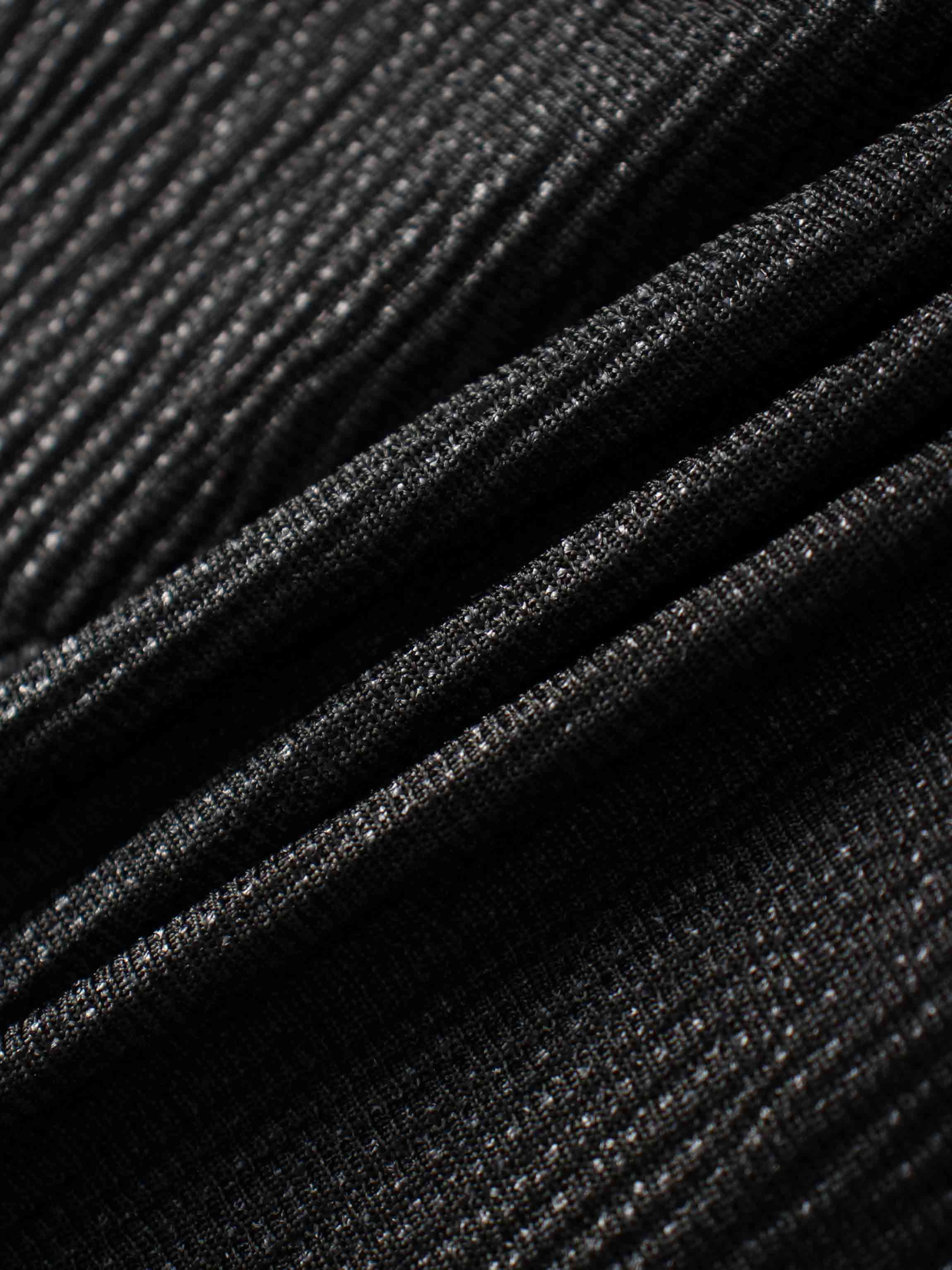 Pleat Bottom Stretch Maxi Dress-Black Shimmer