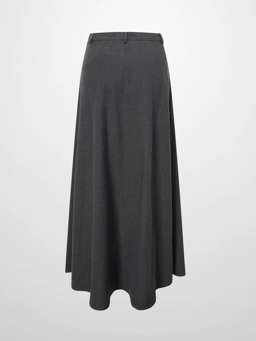 Wool Blend Yoke Skirt 37"-Grey