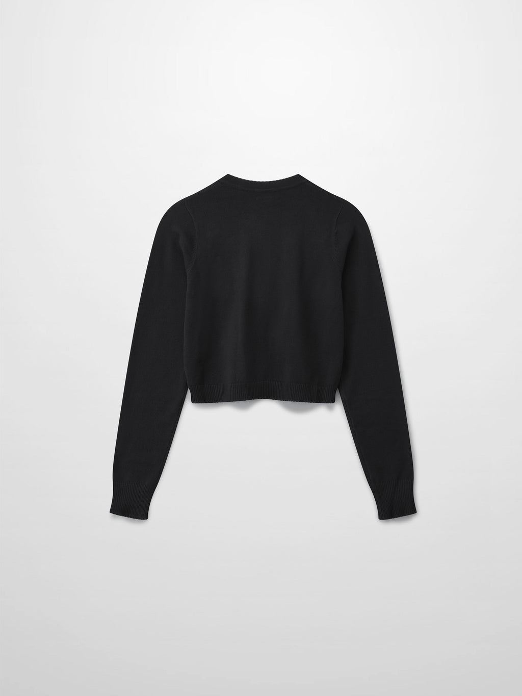 Embellished Cluster Crop Cardigan-Black