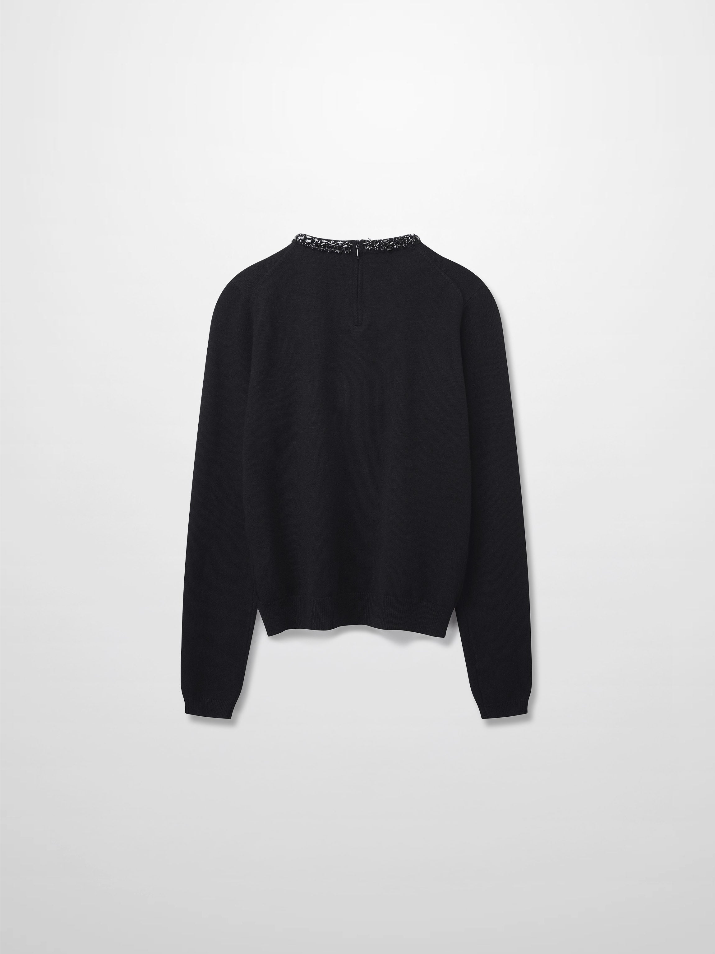 Embellished Crew Sweater-Black