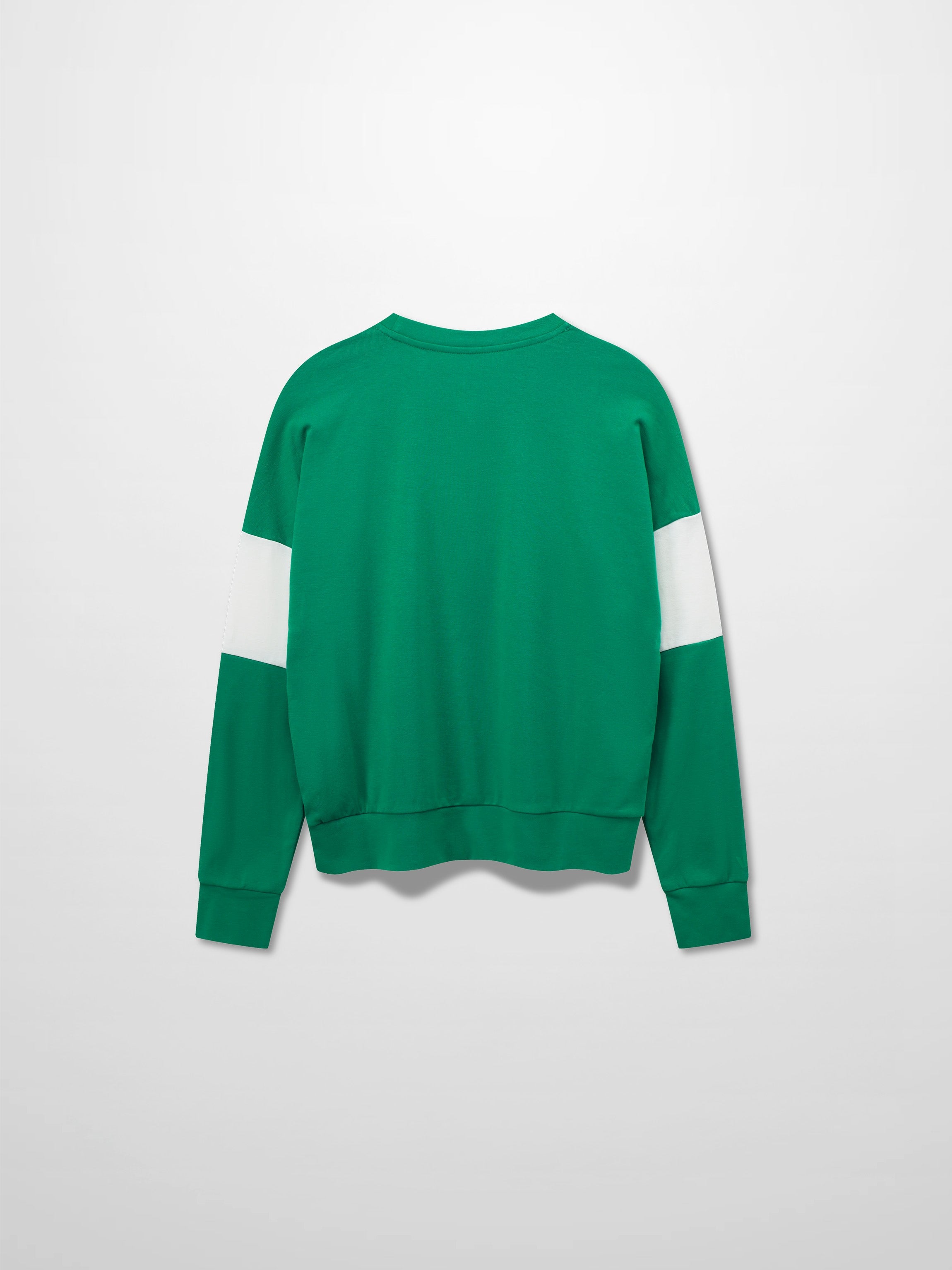 Wide Stripe Bomber Tee-Kelley Green/White