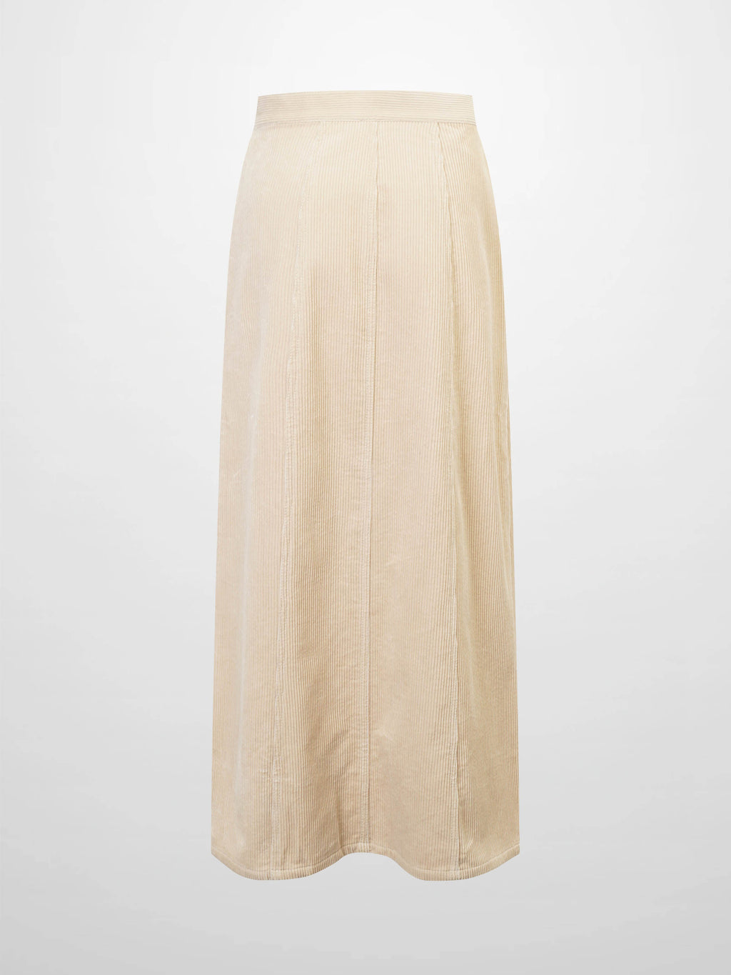 Button Down A-Line Corduroy Skirt-Warm Vanilla