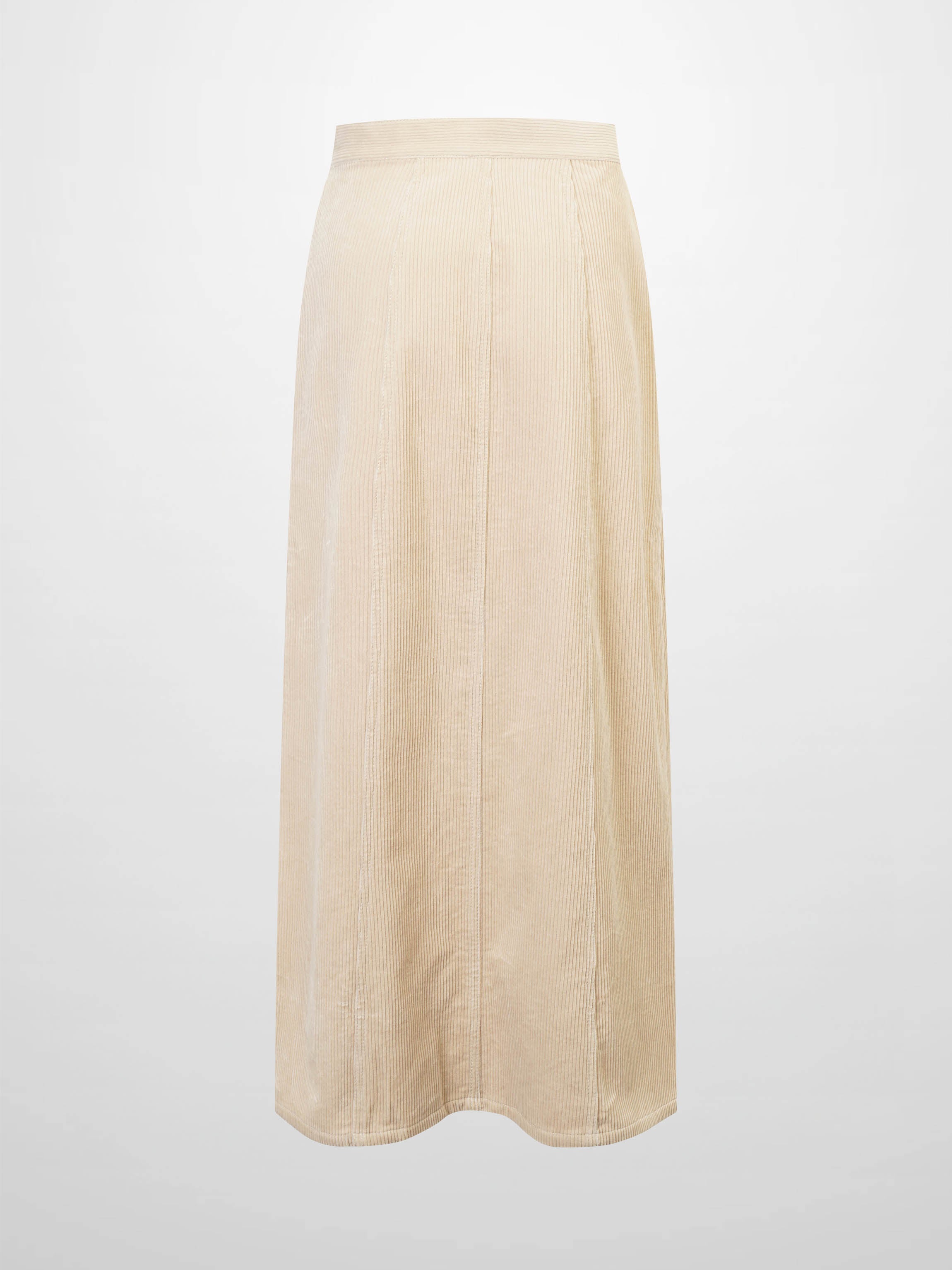 Button Down A-Line Corduroy Skirt-Warm Vanilla