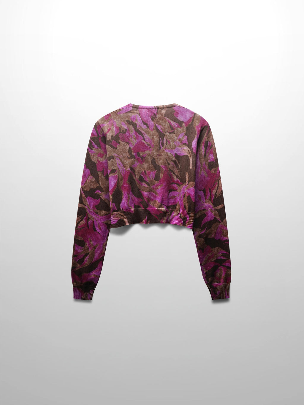 Printed Cardigan-Brown/Pink Floral