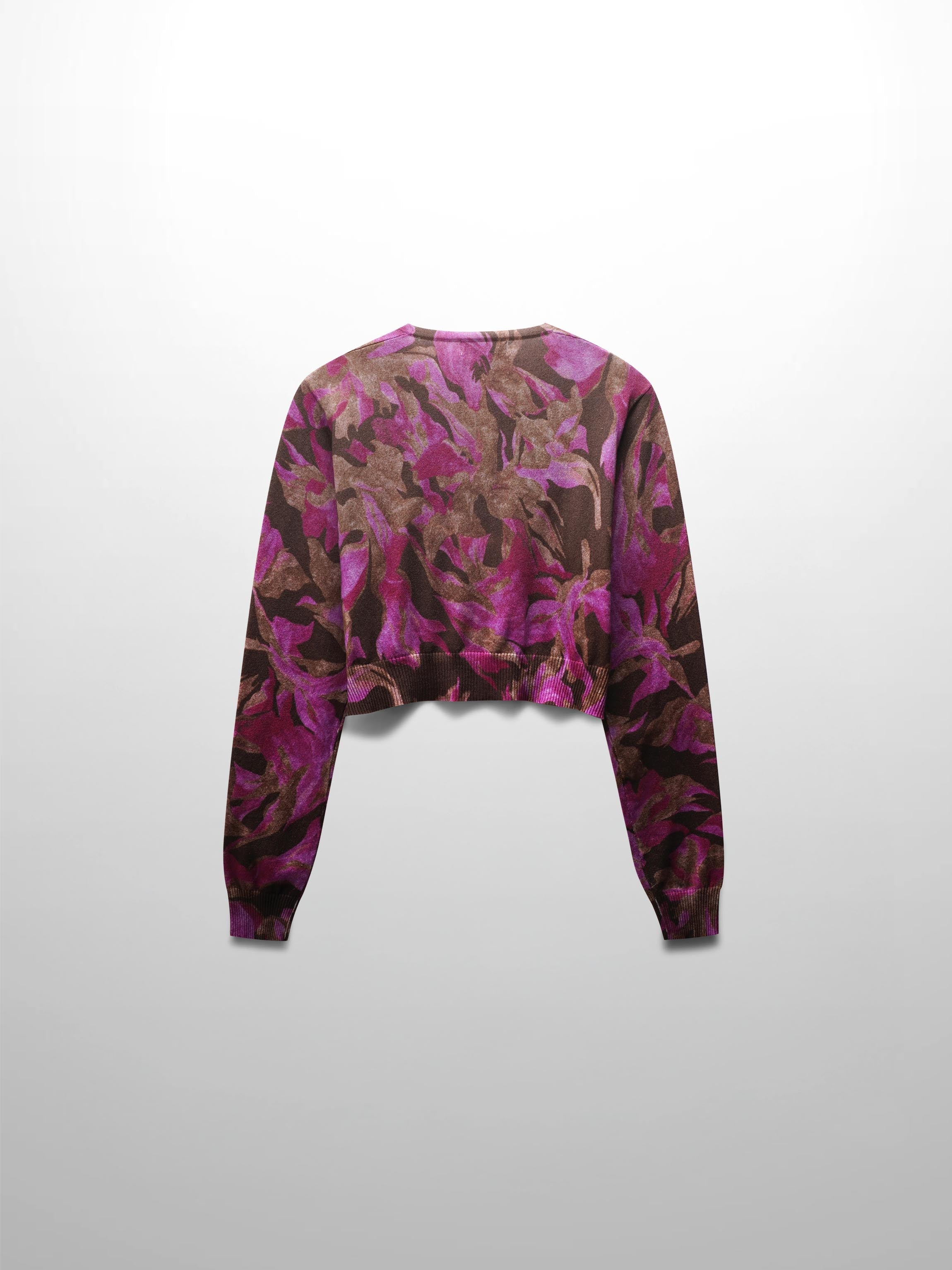 Printed Cardigan-Brown/Pink Floral