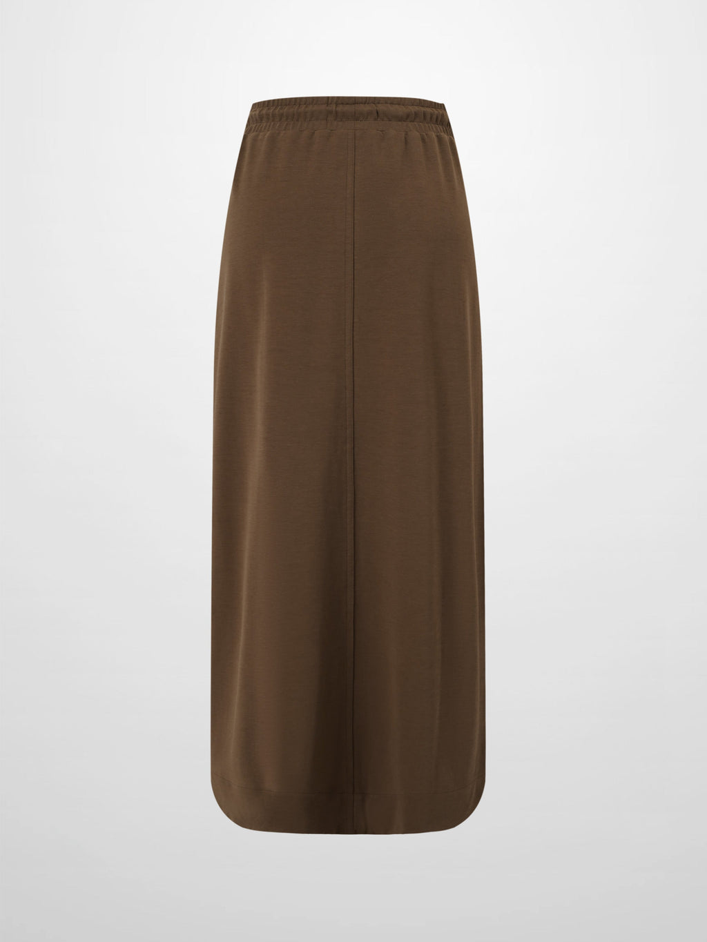 Drawstring Pocket T-Shirt Skirt-Brown