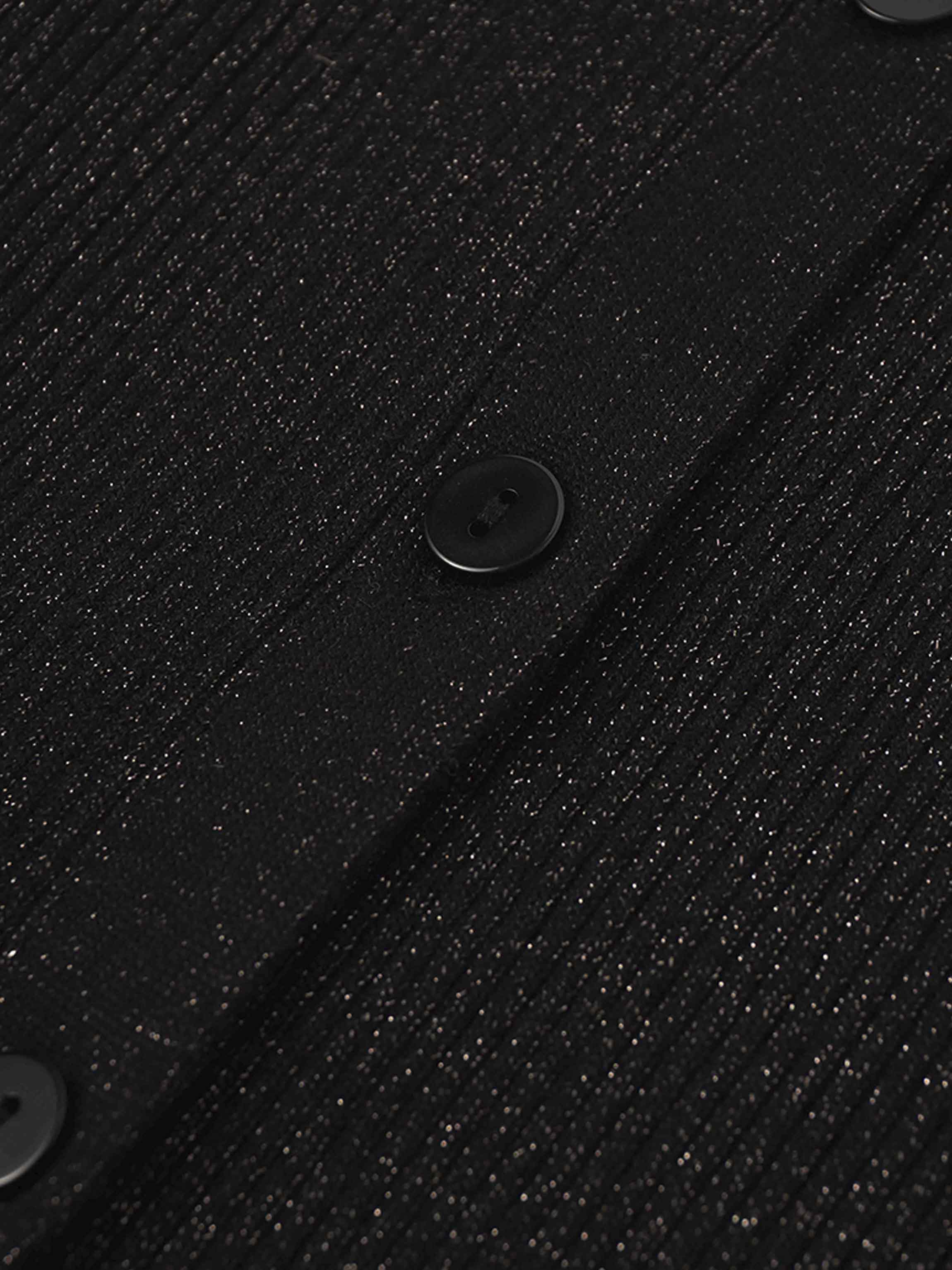 Lurex Ribbed Sweater-Black