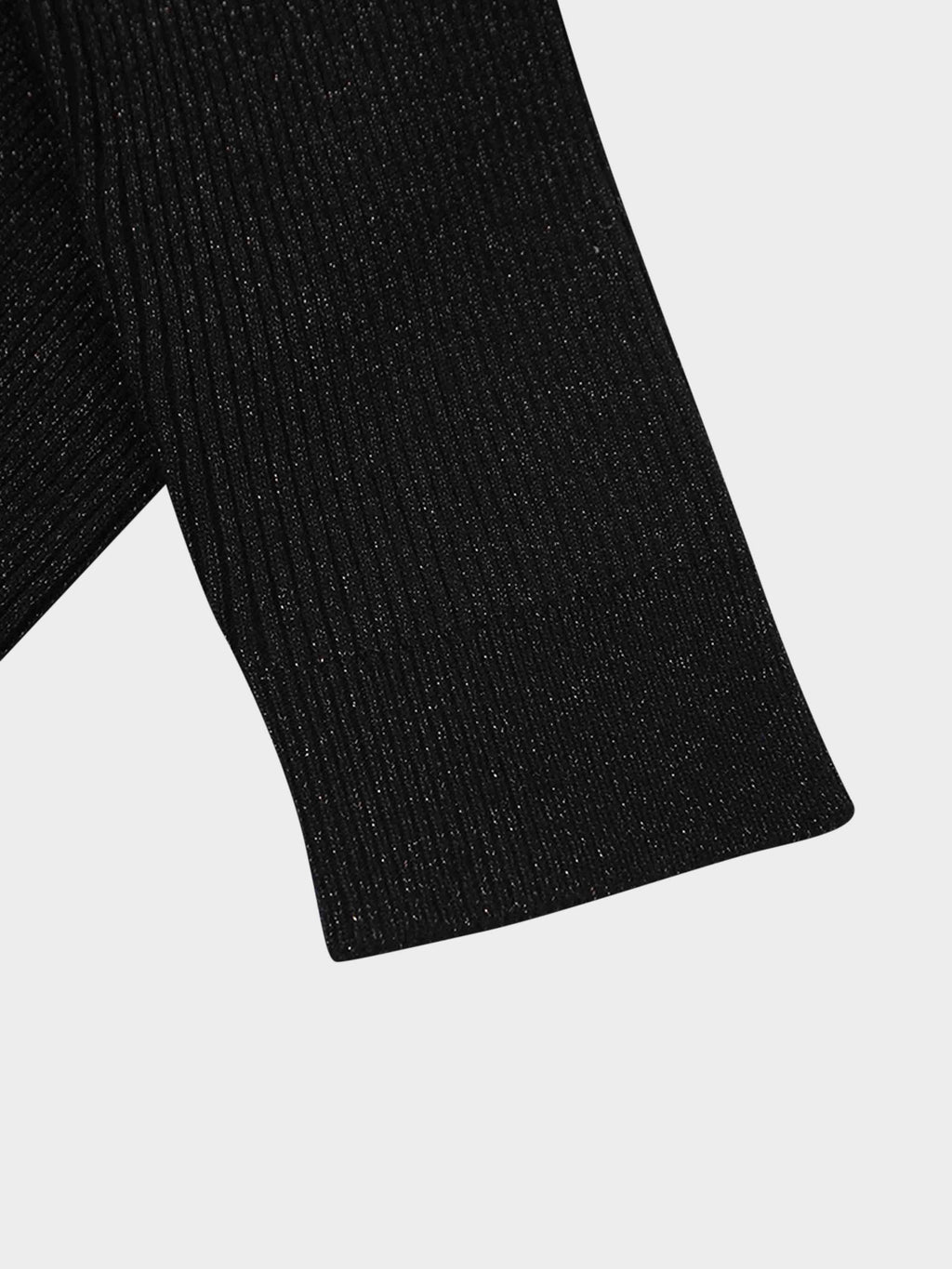 Lurex Ribbed Sweater-Black
