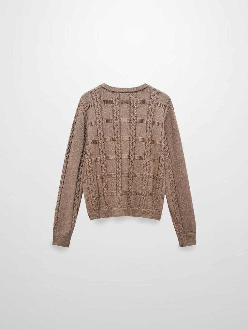 Cable Design Cardigan-Heathered Camel