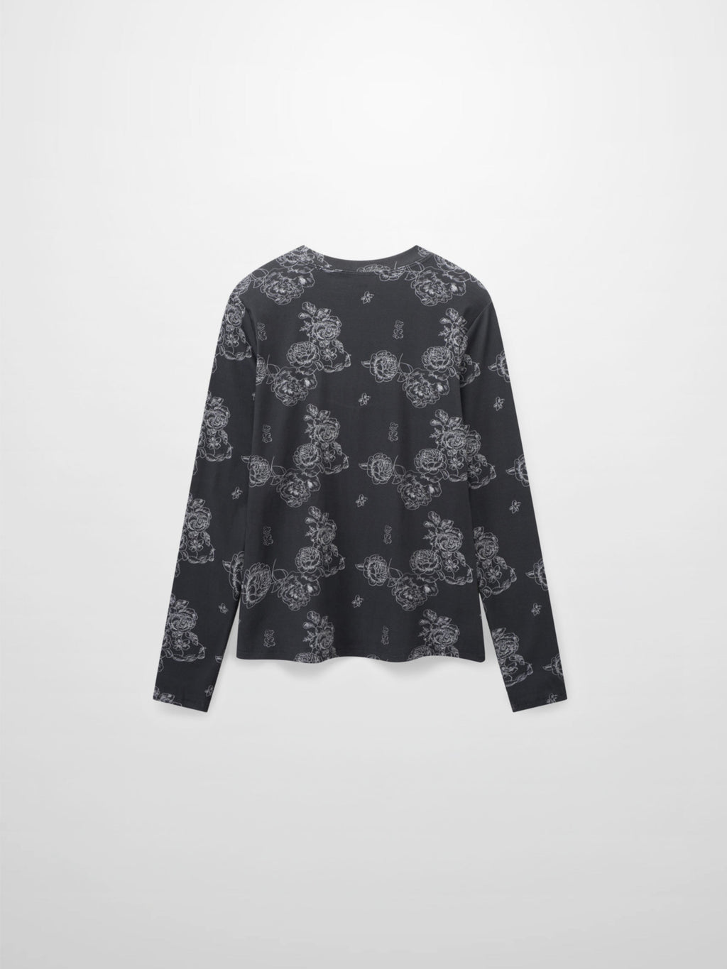 Basic Printed T-shirt-Grey Floral